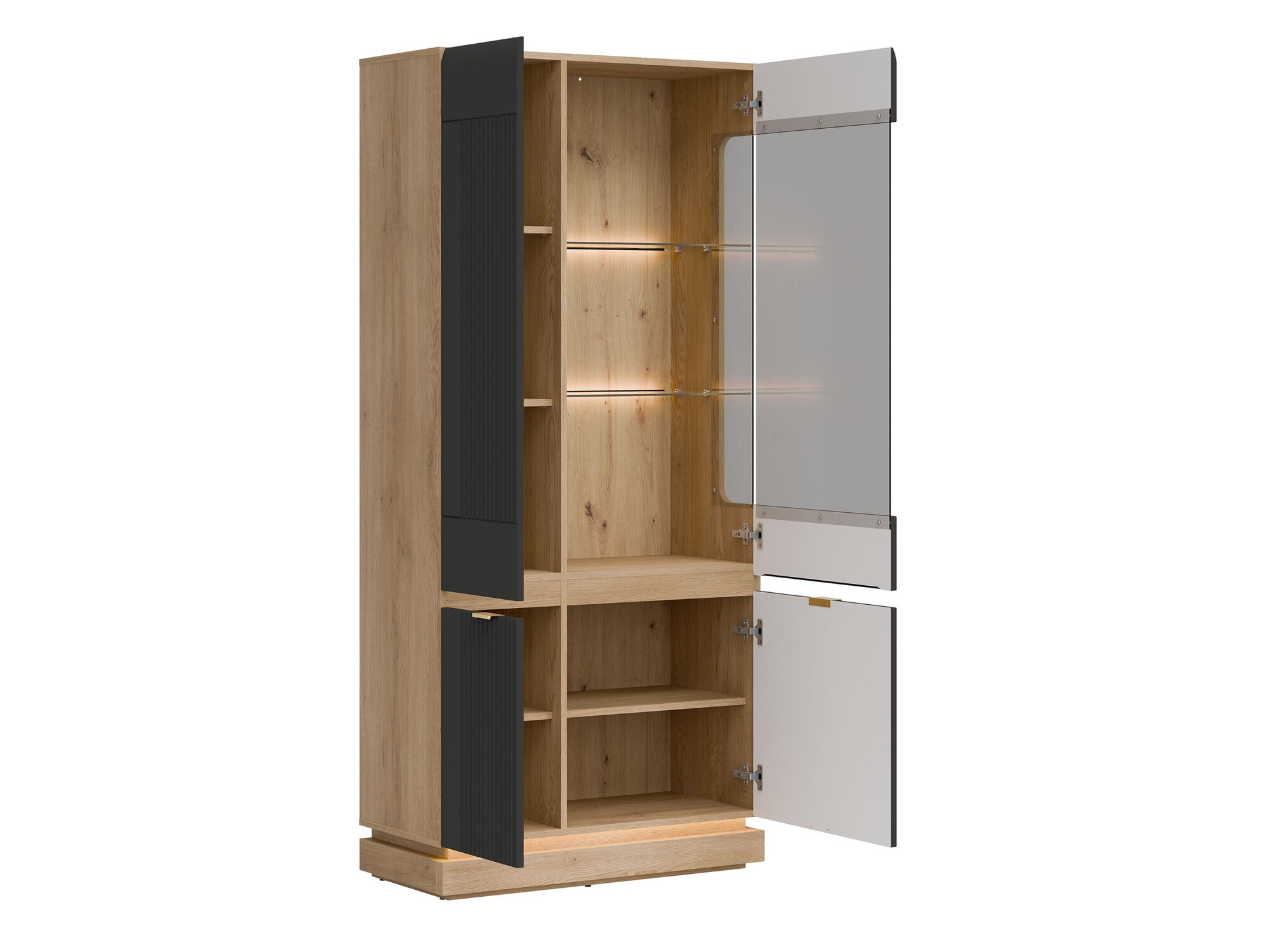 Woonkamerset Teselbu 116 (Antraciet + Eiken)