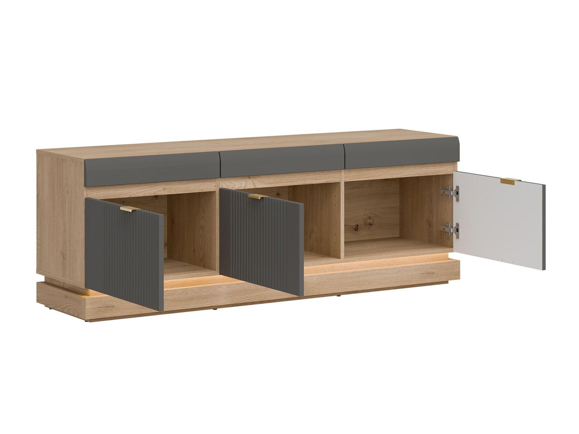 Woonkamerset Teselbu 116 (Grijs + Eiken)