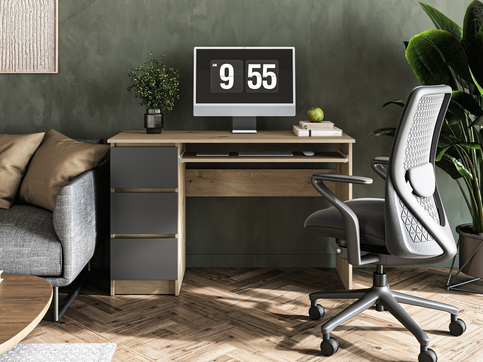 Bureau Houston 1949 (Grafiet + Artisan eiken)