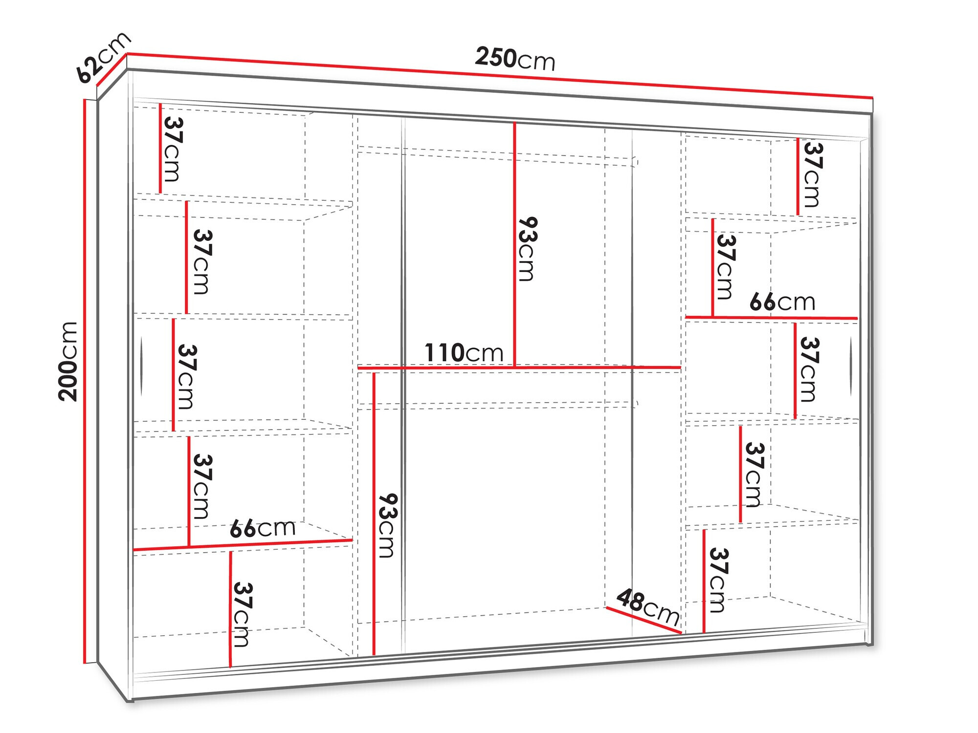 Kledingkast Hartford 497 (Wit)