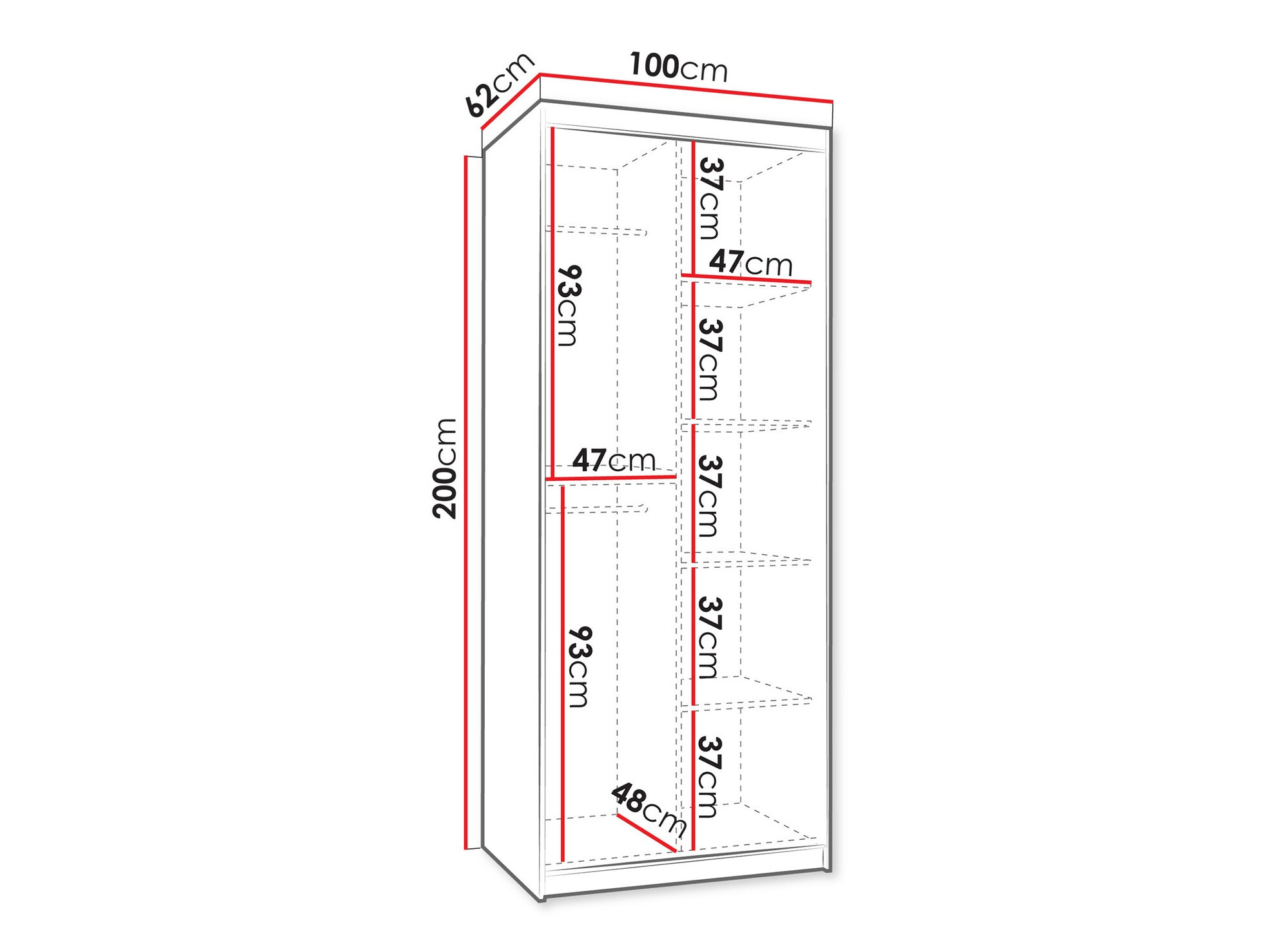 Kledingkast Hartford 498 (Artisan eiken)