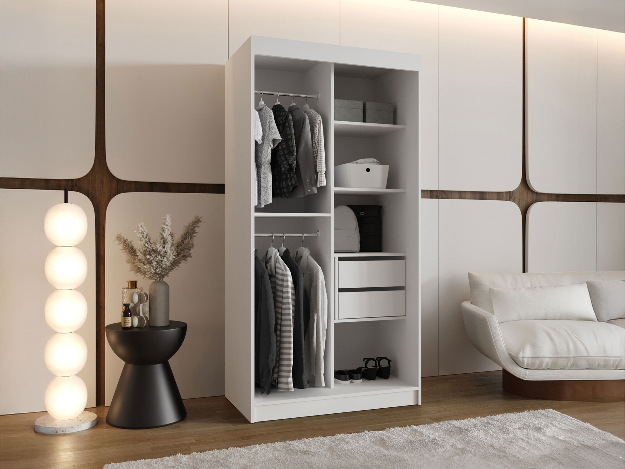 Kledingkast Hartford 498 (Zwart)