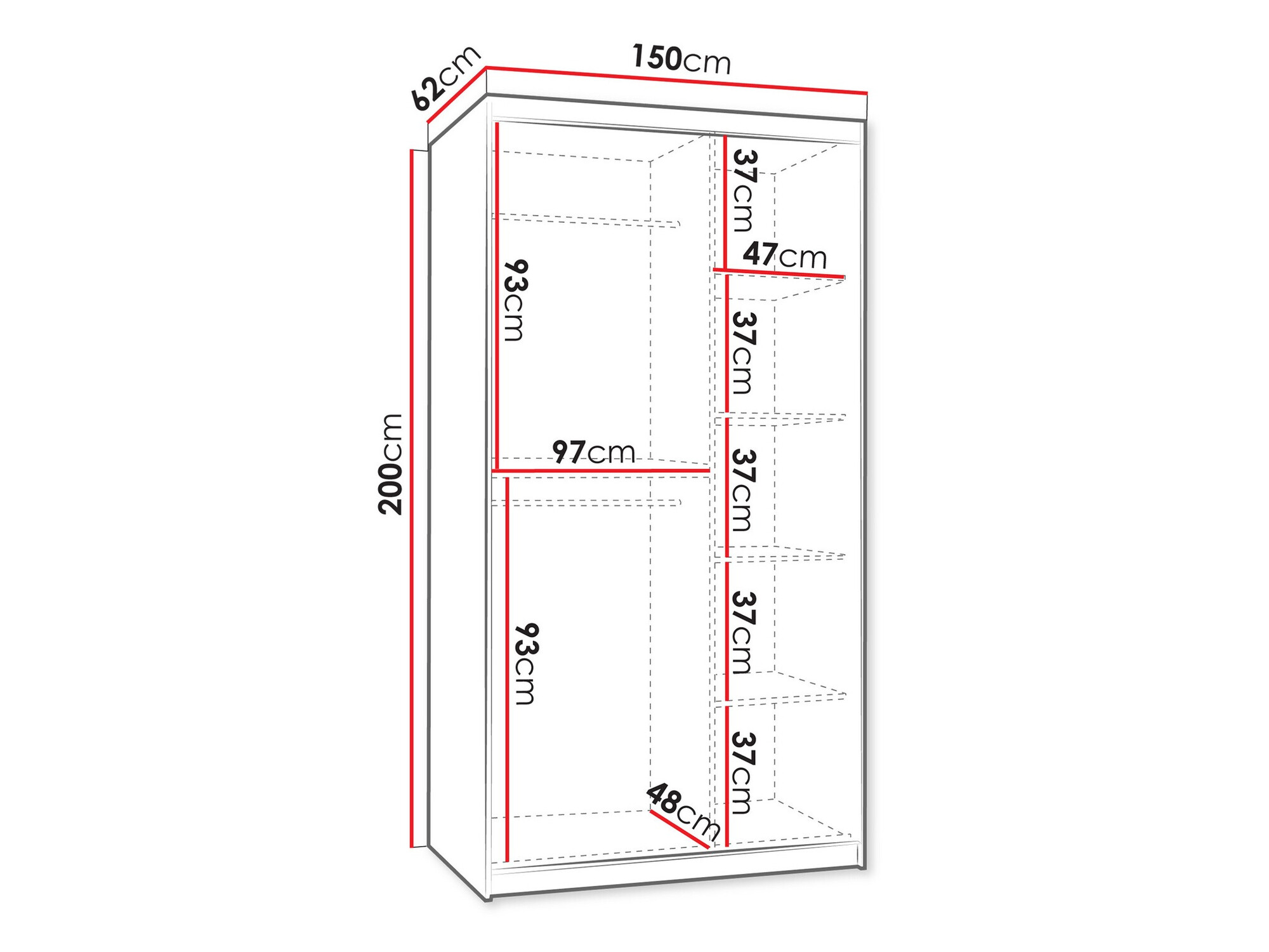 Kledingkast Hartford 503 (Wit)