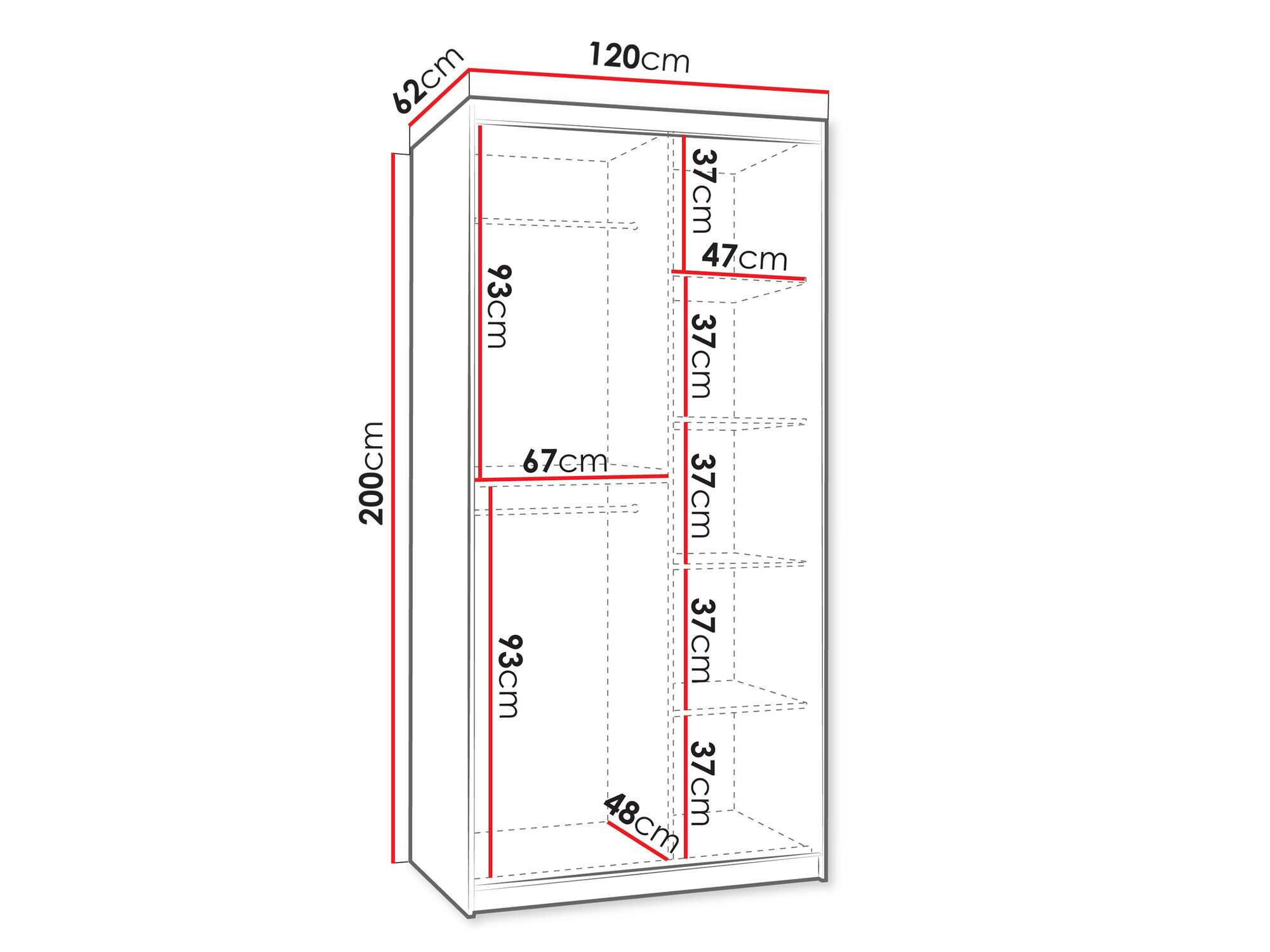 Kledingkast Hartford 504 (Zwart)