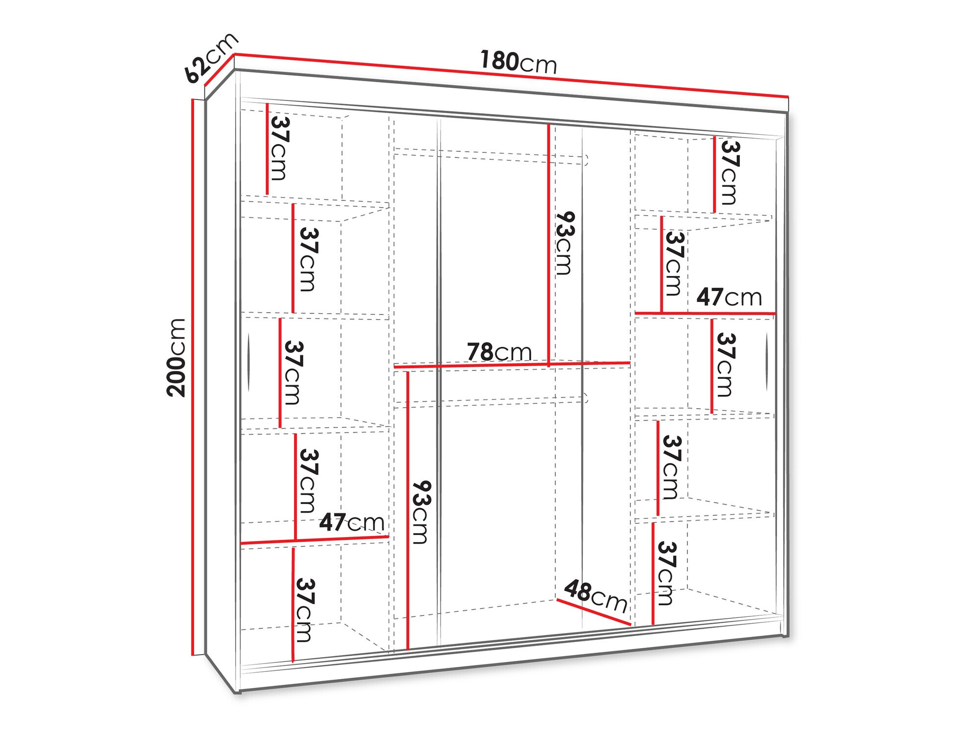 Kledingkast Hartford 506 (Wit)