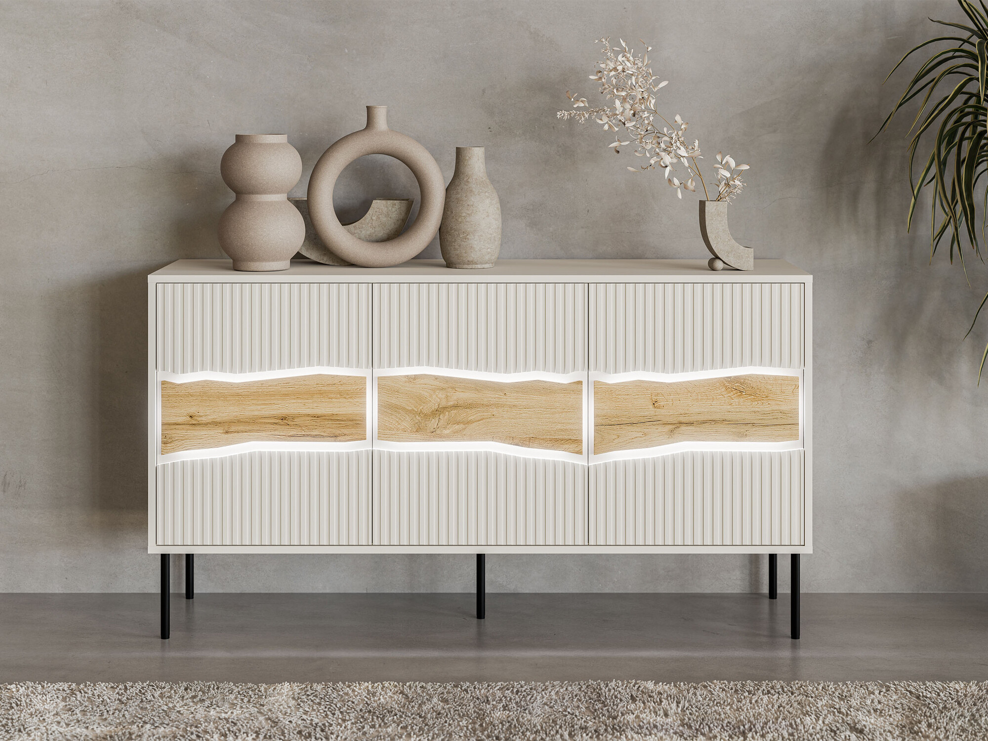 Dressoir Monevare 100 (Wotan eik + Kasjmier)