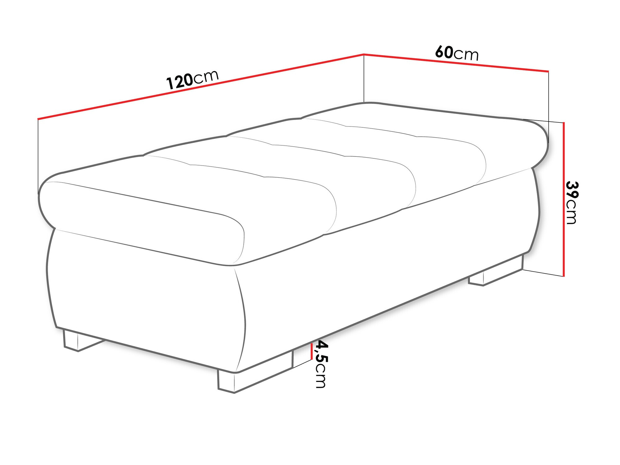 Gestoffeerde hocker Comfivo 123 (Wave 05)