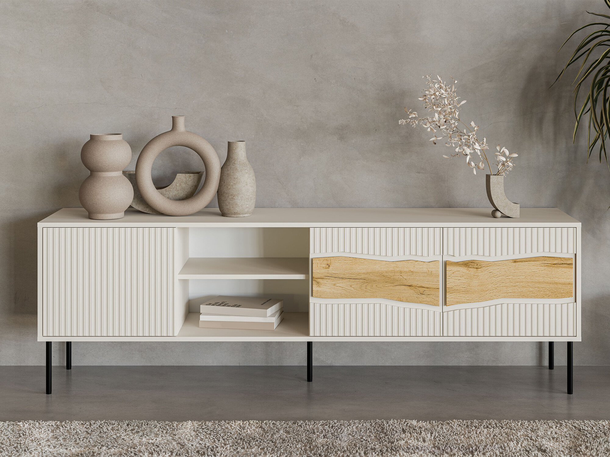 TV-meubel Monevare 102 (Wotan eik + Kasjmier)