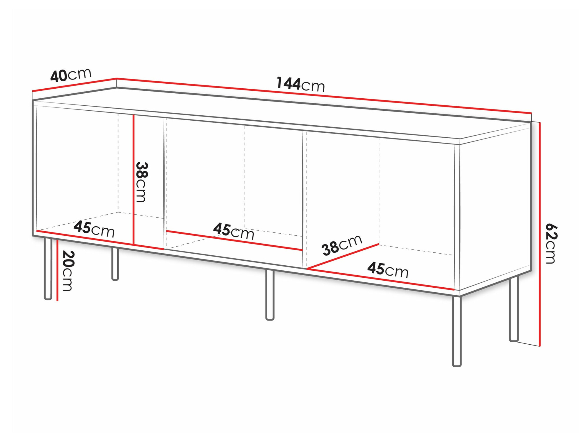 TV-meubel Monevare 103 (Wotan eik + Kasjmier)