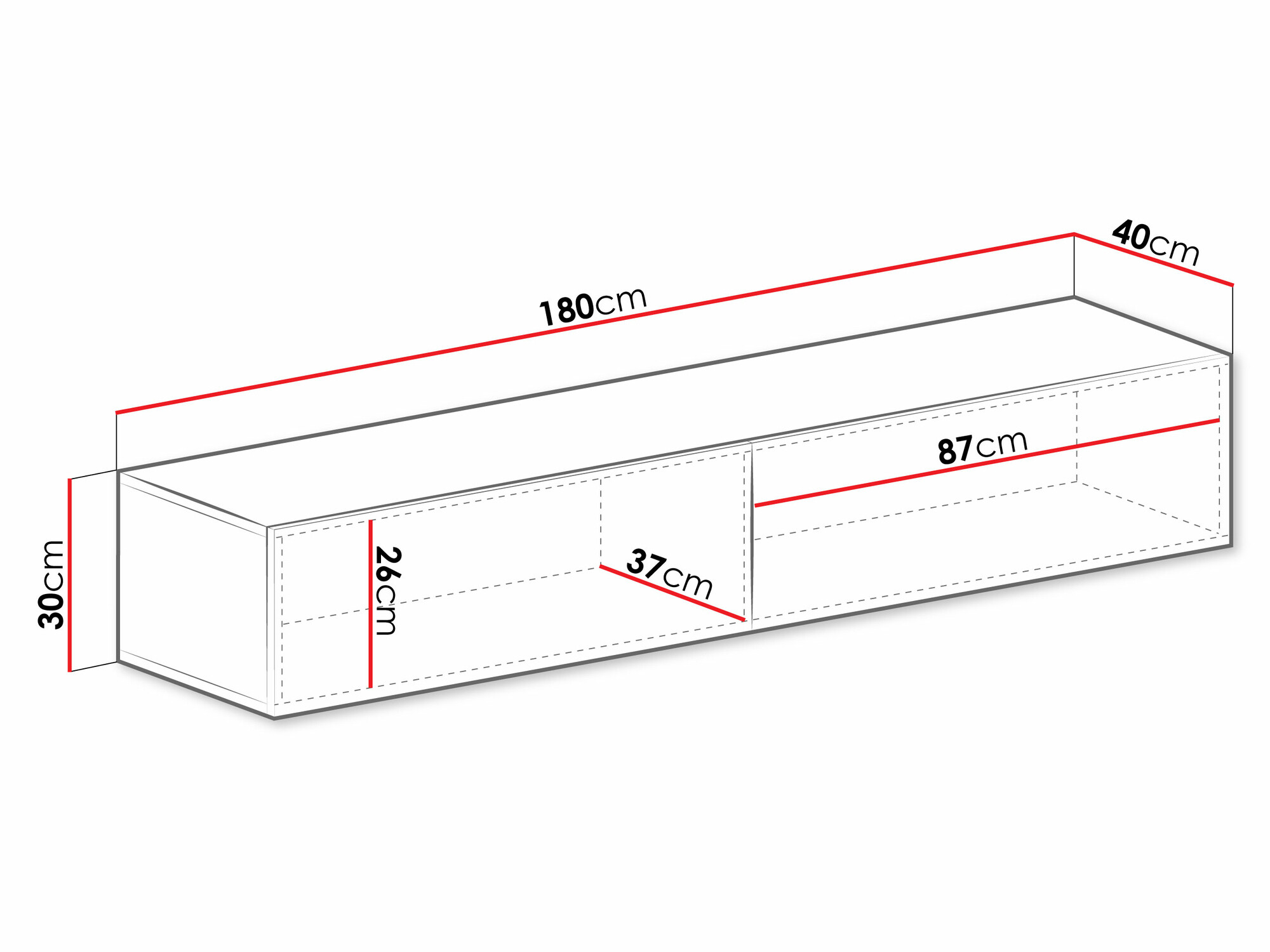 TV-meubel Venenou 123 (Wit + Glanzend wit)
