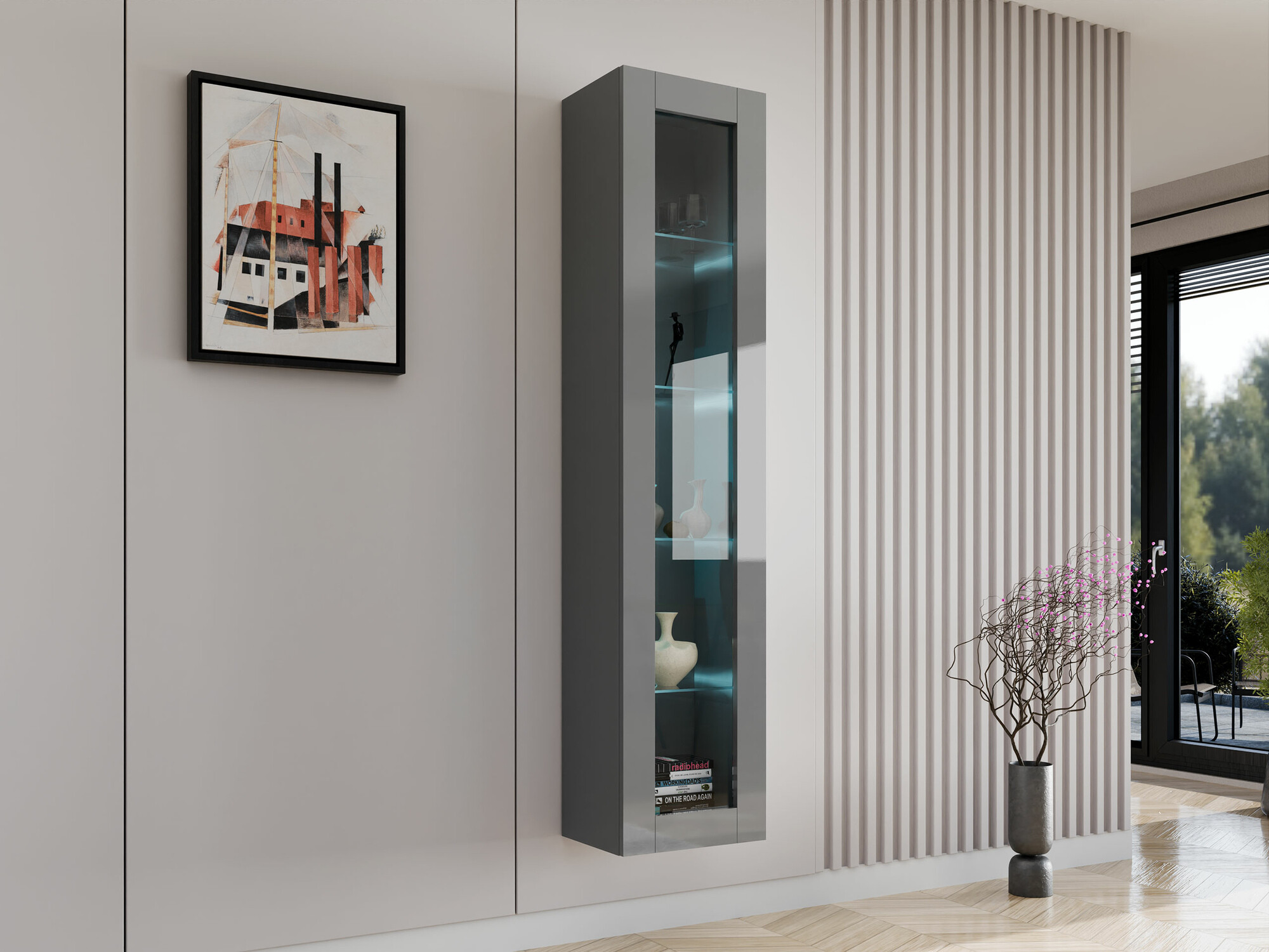 Wandplank Venenou 129 (Grijs + Grijs met glans)