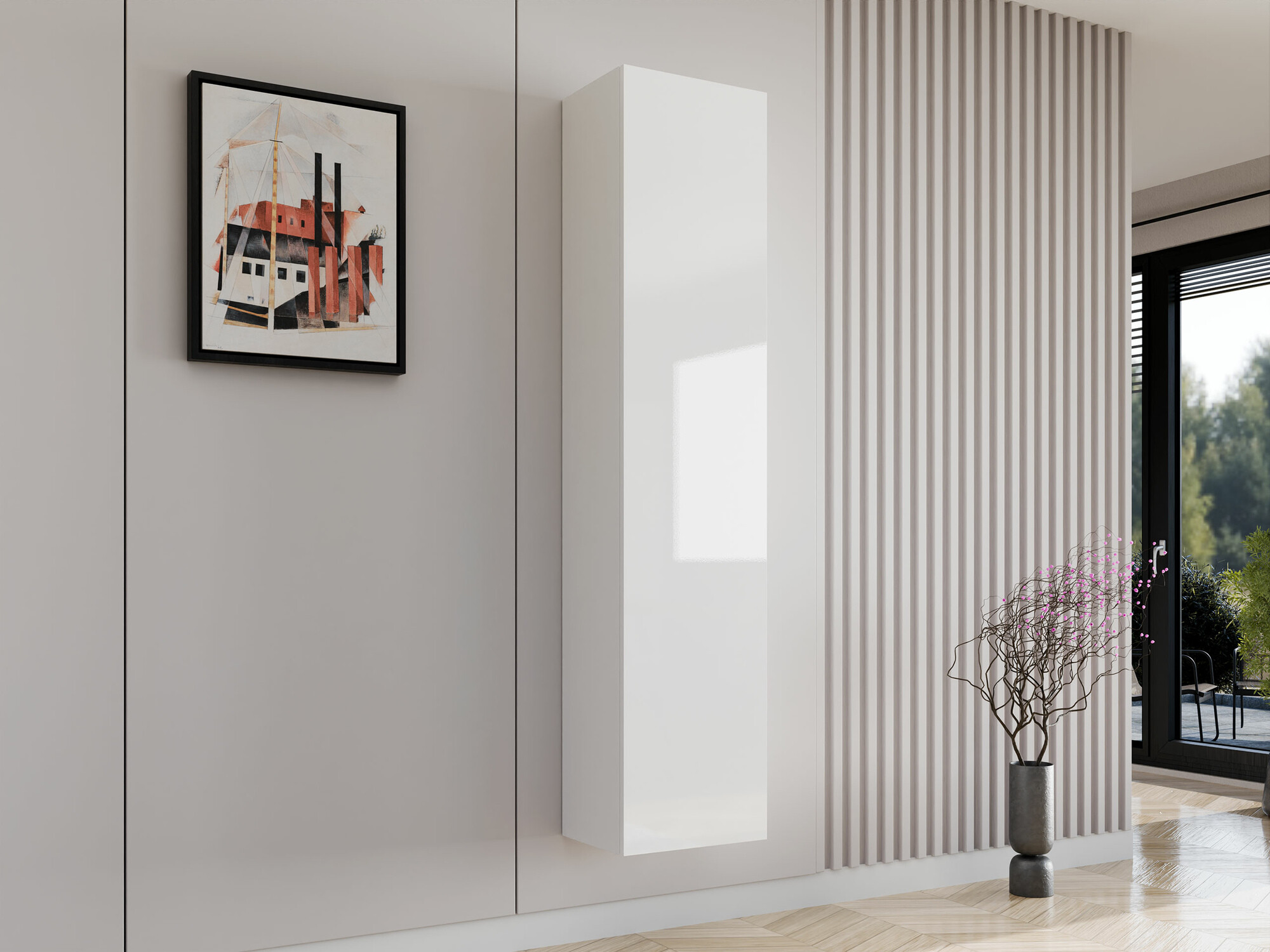 Wandplank Vilrin II (Wit + Glanzend wit)