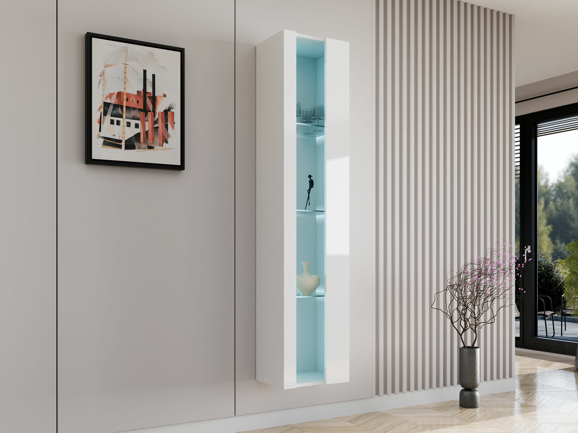 Wandplank Vilrin V (Wit + Glanzend wit)