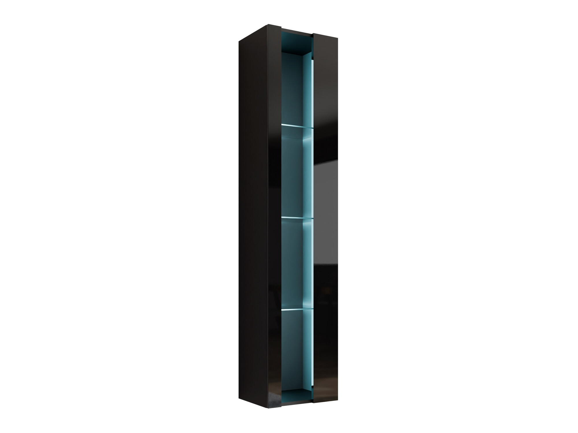 Wandplank Vilrin V (Zwart + Glanzend zwart)