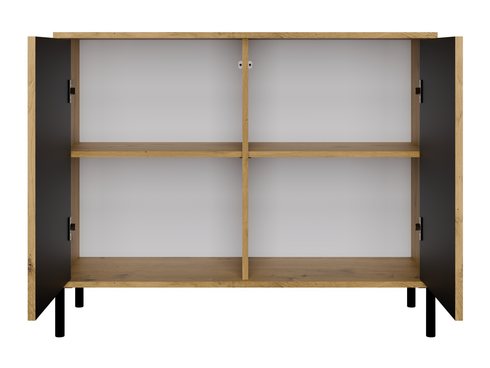 Dressoir Orlsone 108 (Zwart + Artisan eiken)
