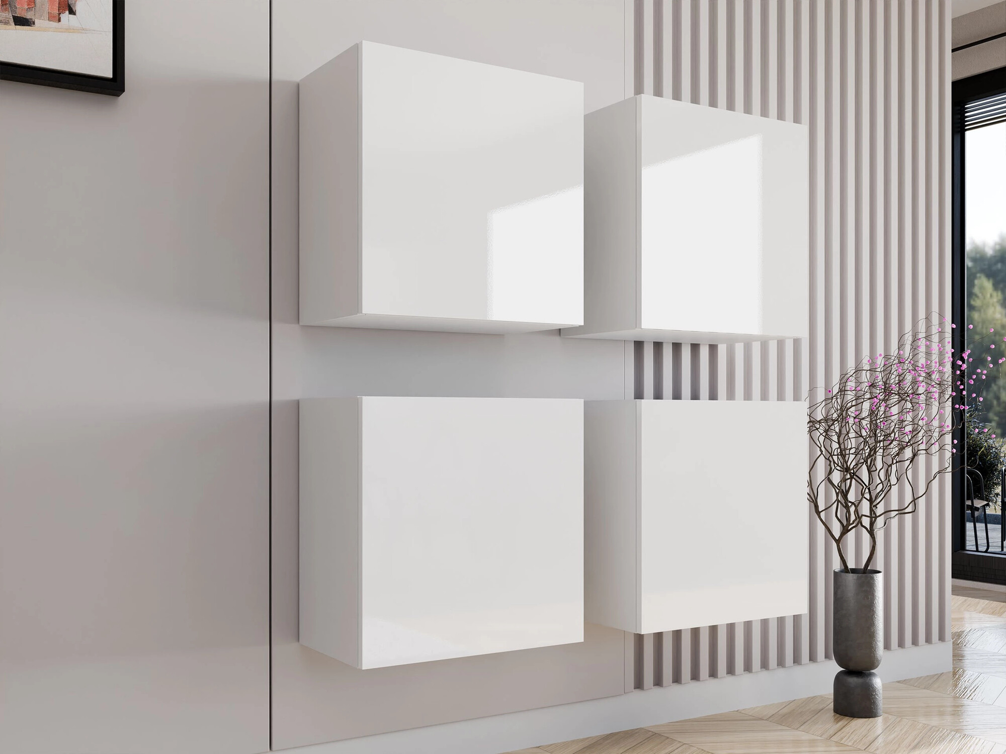 Kasten set Vilrin (Wit + Glanzend wit)