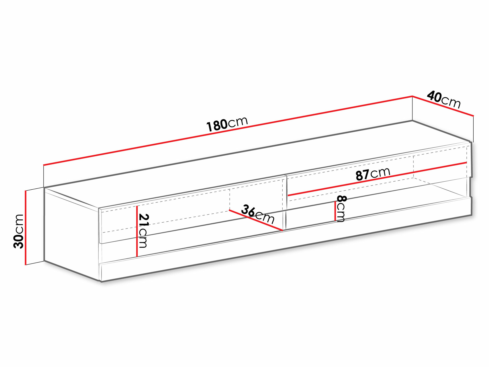 TV-meubel Venenou 120 (Grijs + Grijs met glans)