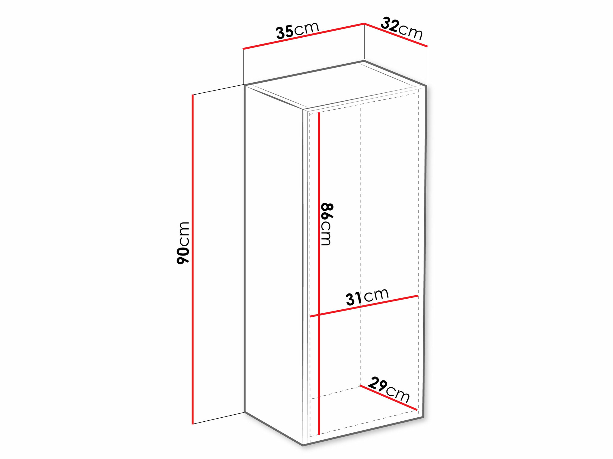Wandkast Venenou 131 (Wit + Glanzend wit)