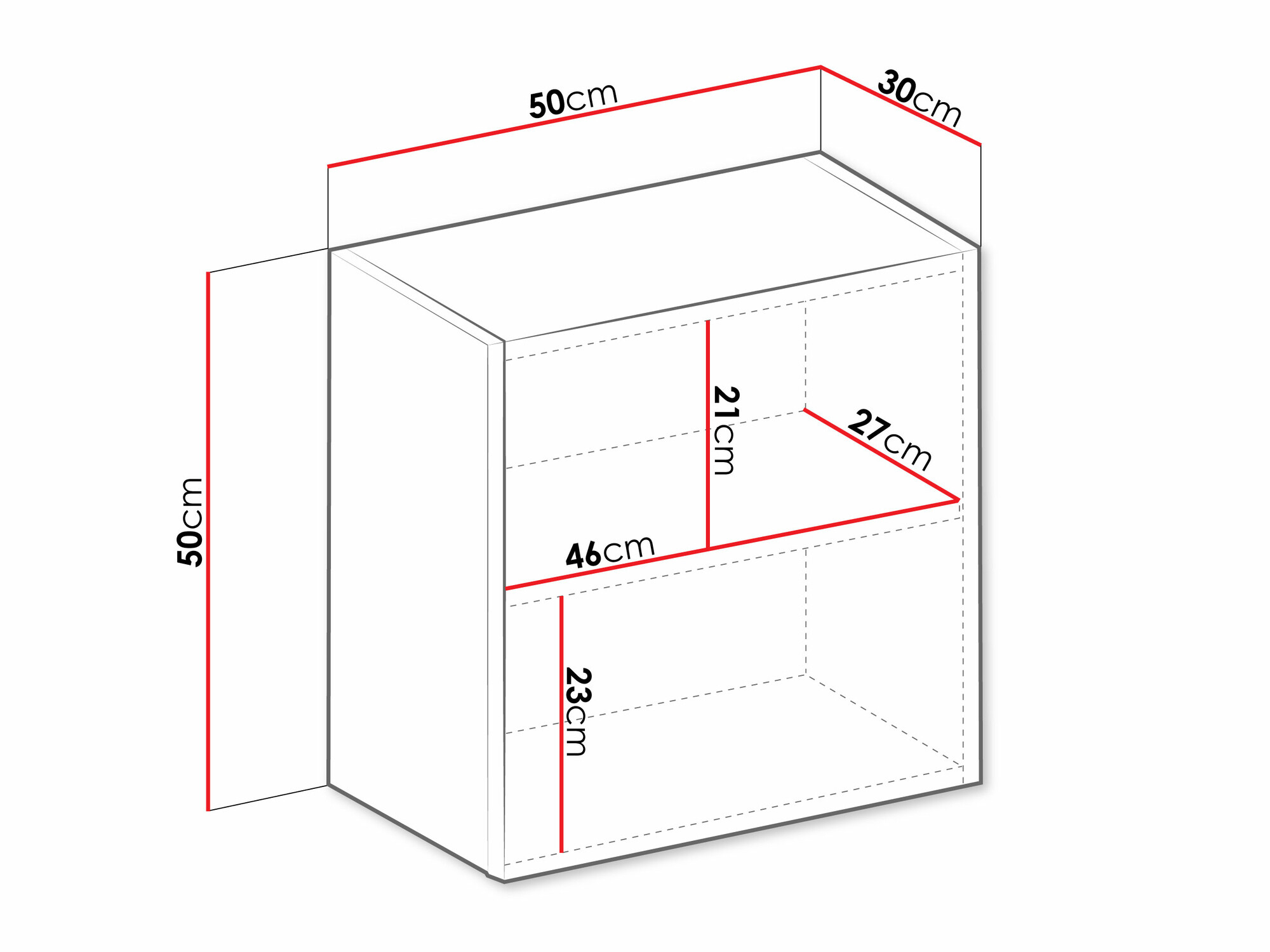 Wandkast Vilrin I (Wit + Glanzend wit)