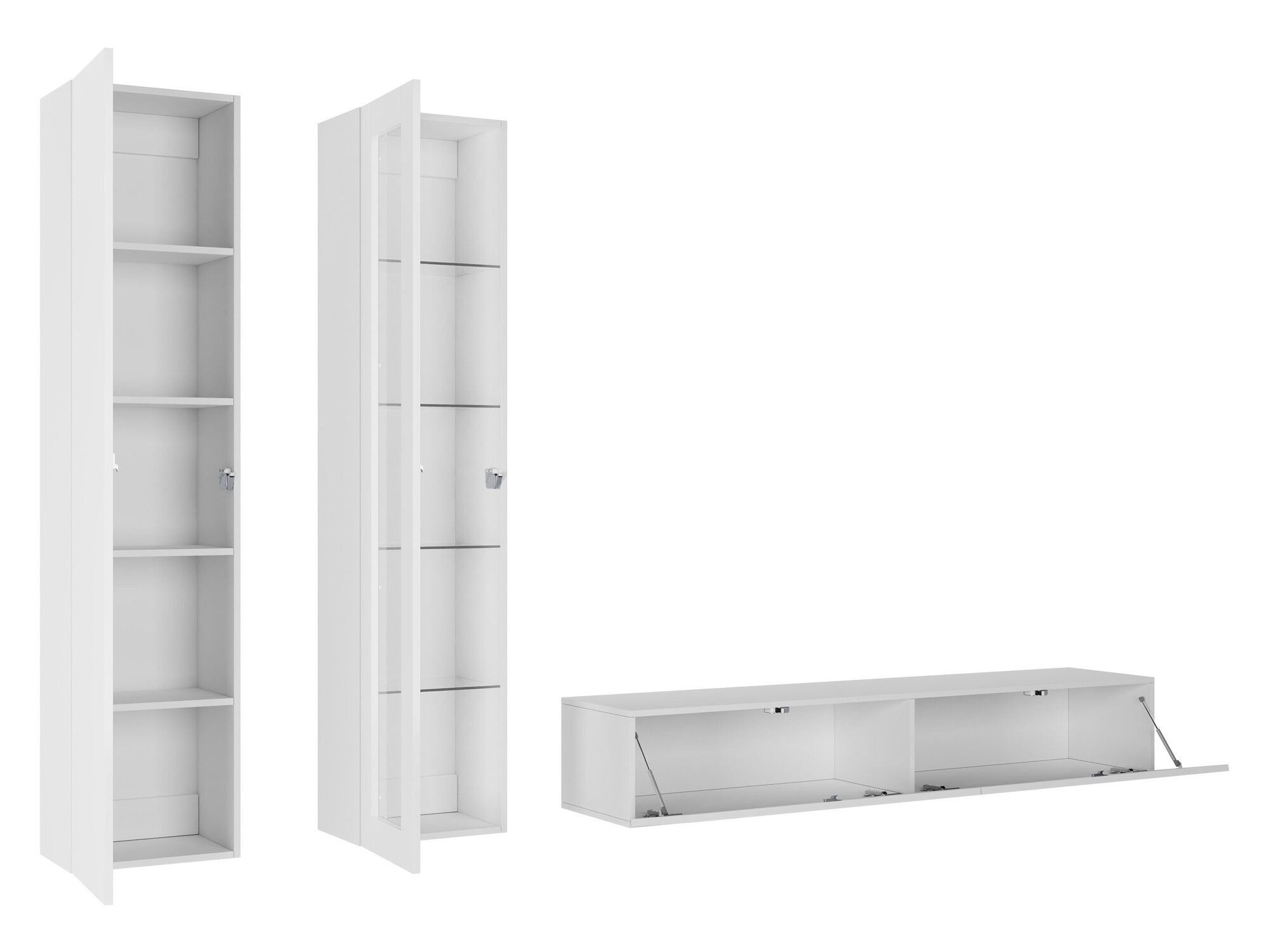 Woonkamerset Venenou 102 (Wit + Glanzend wit)