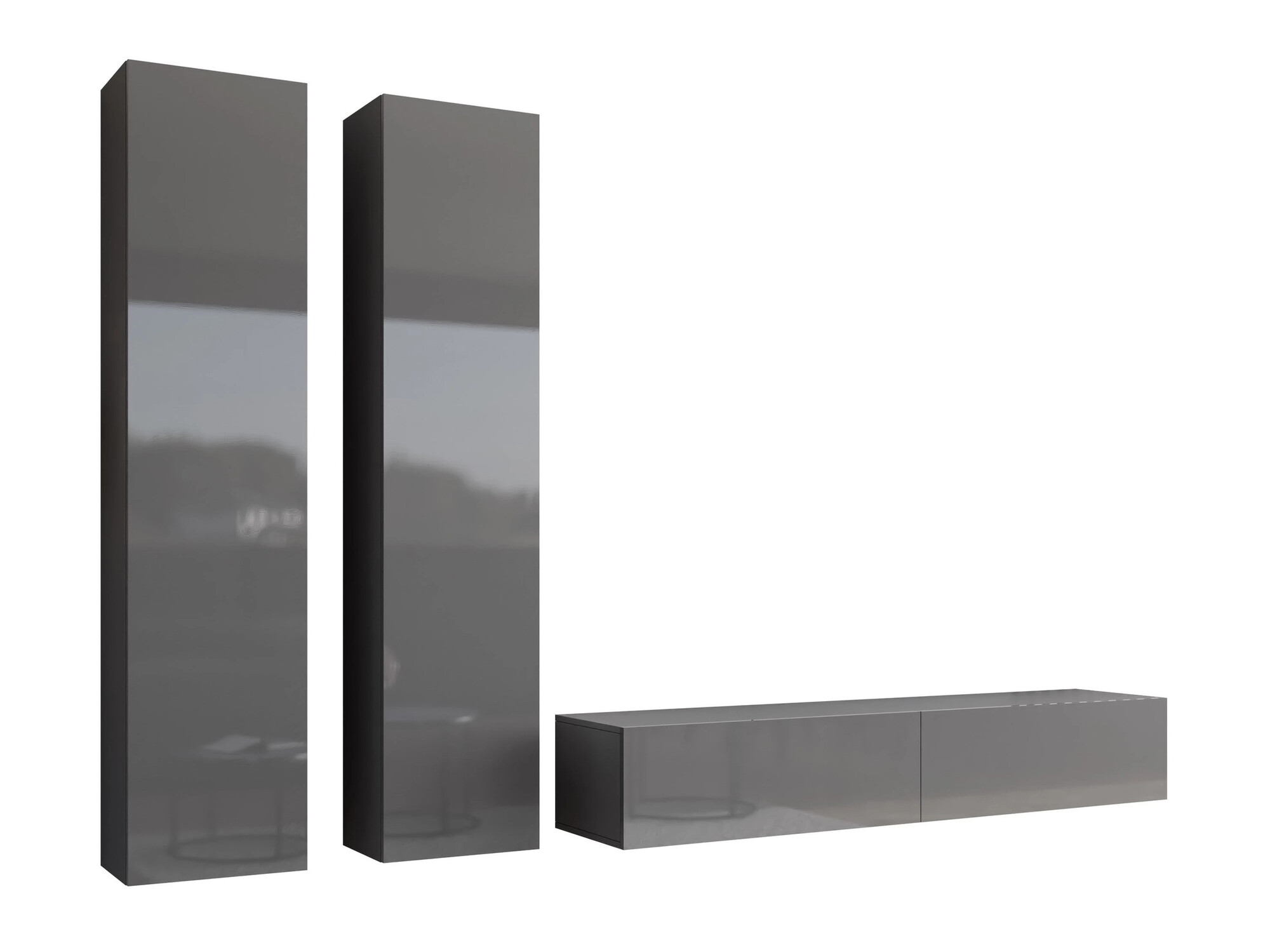 Woonkamerset Venenou 103 (Grijs + Grijs met glans)