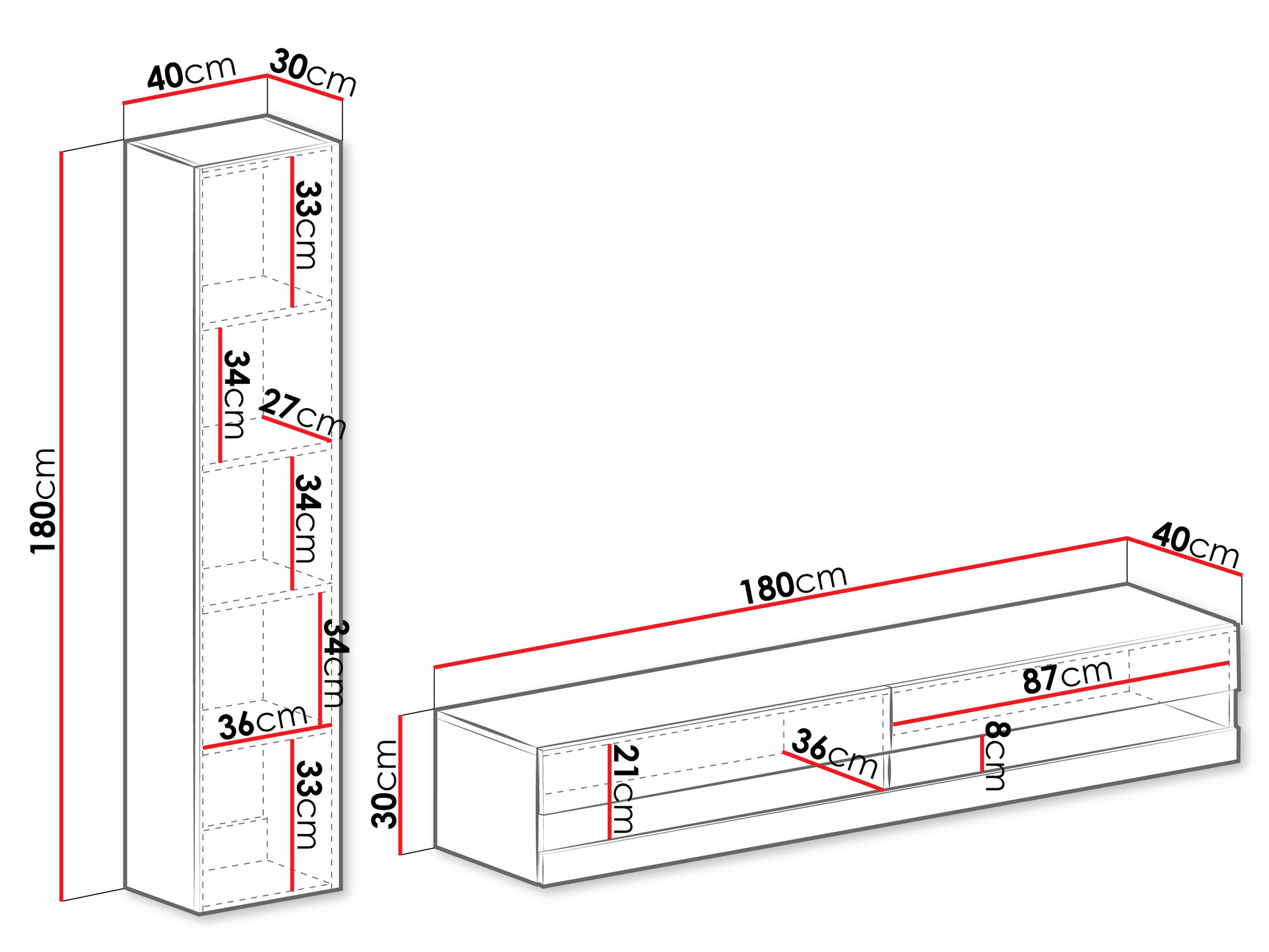 Woonkamerset Venenou 114 (Grijs + Grijs met glans)