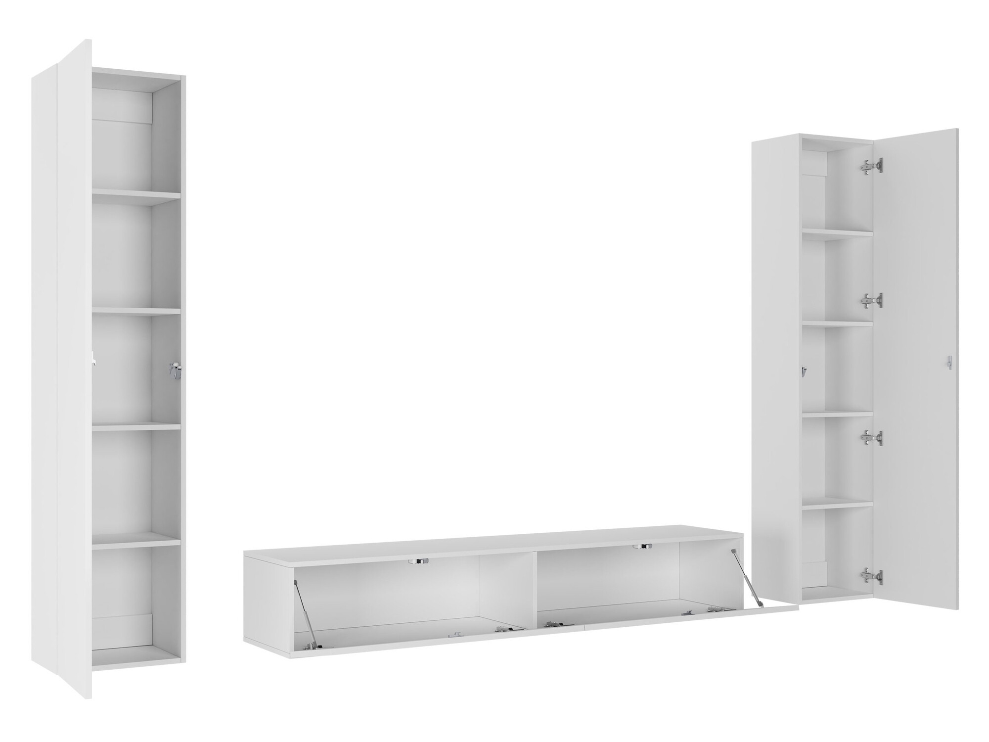 Woonkamerset Vilrin II (Wit + Glanzend wit)