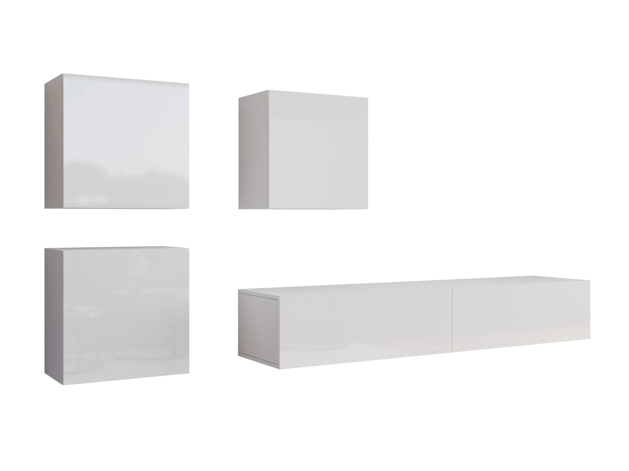 Woonkamerset Vilrin IV (Wit + Glanzend wit)