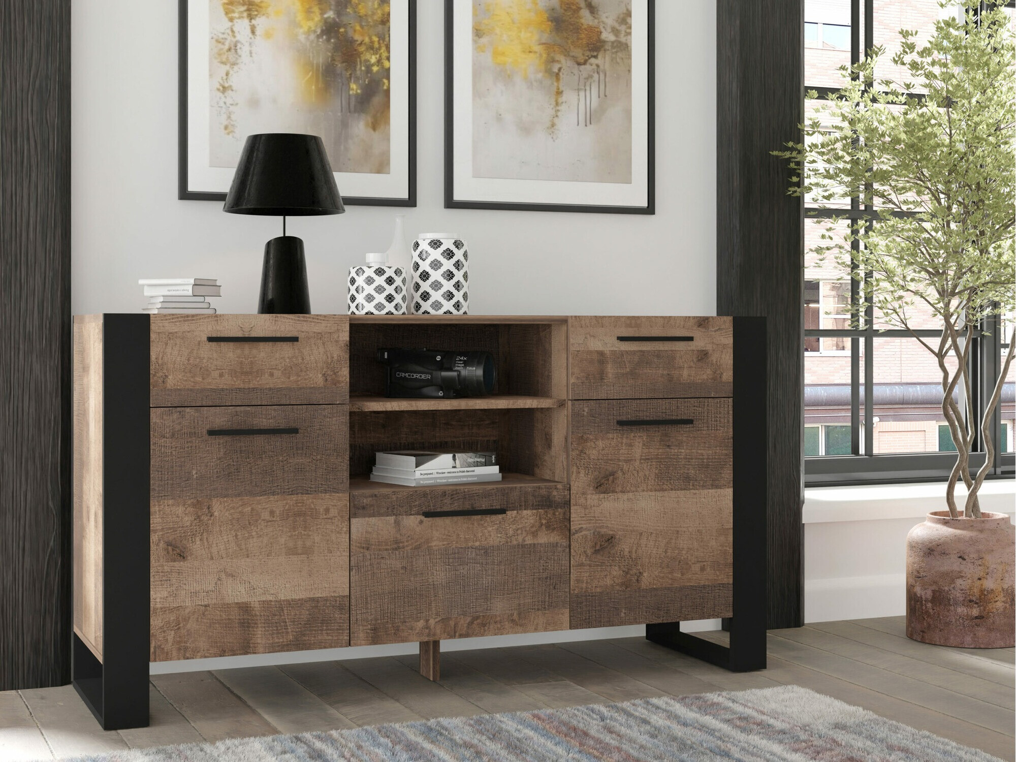 Ladekast Cordoro 115 (Donker hout)