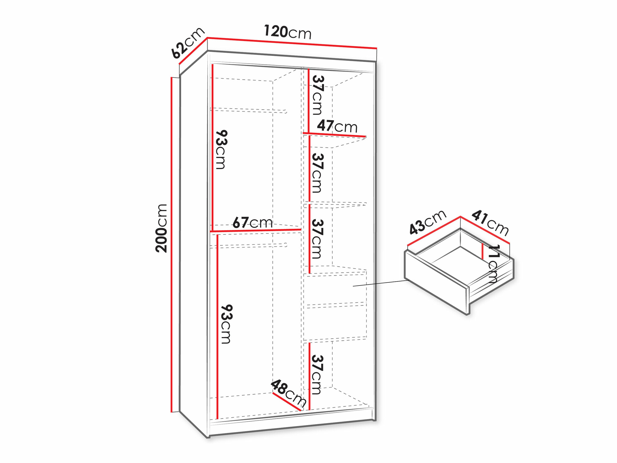 Kledingkast Hartford 501 (Artisan eiken)