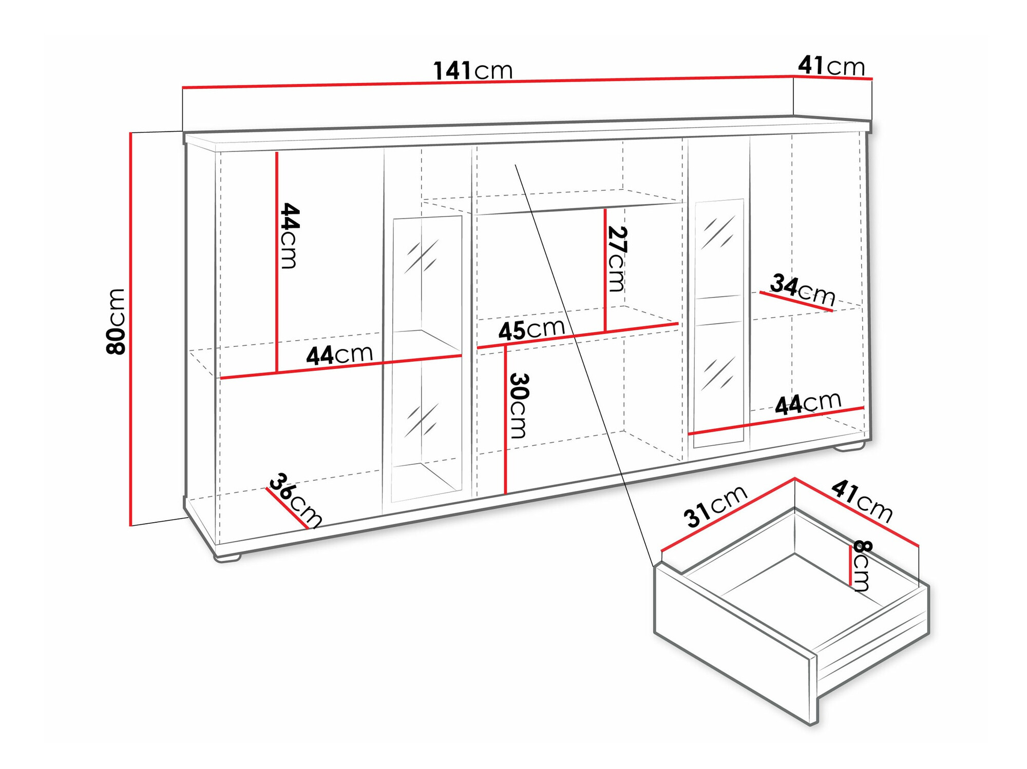 Ladekast Genio (Notenhout)
