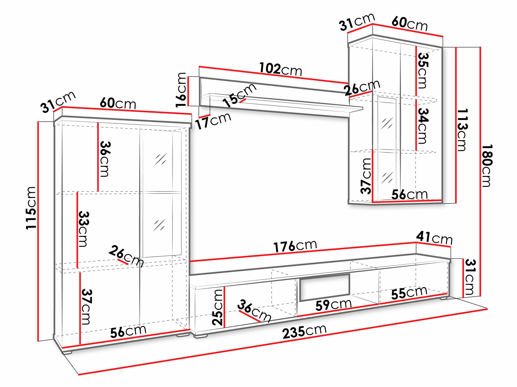 Woonkamerset Tucson 100 (Wit)