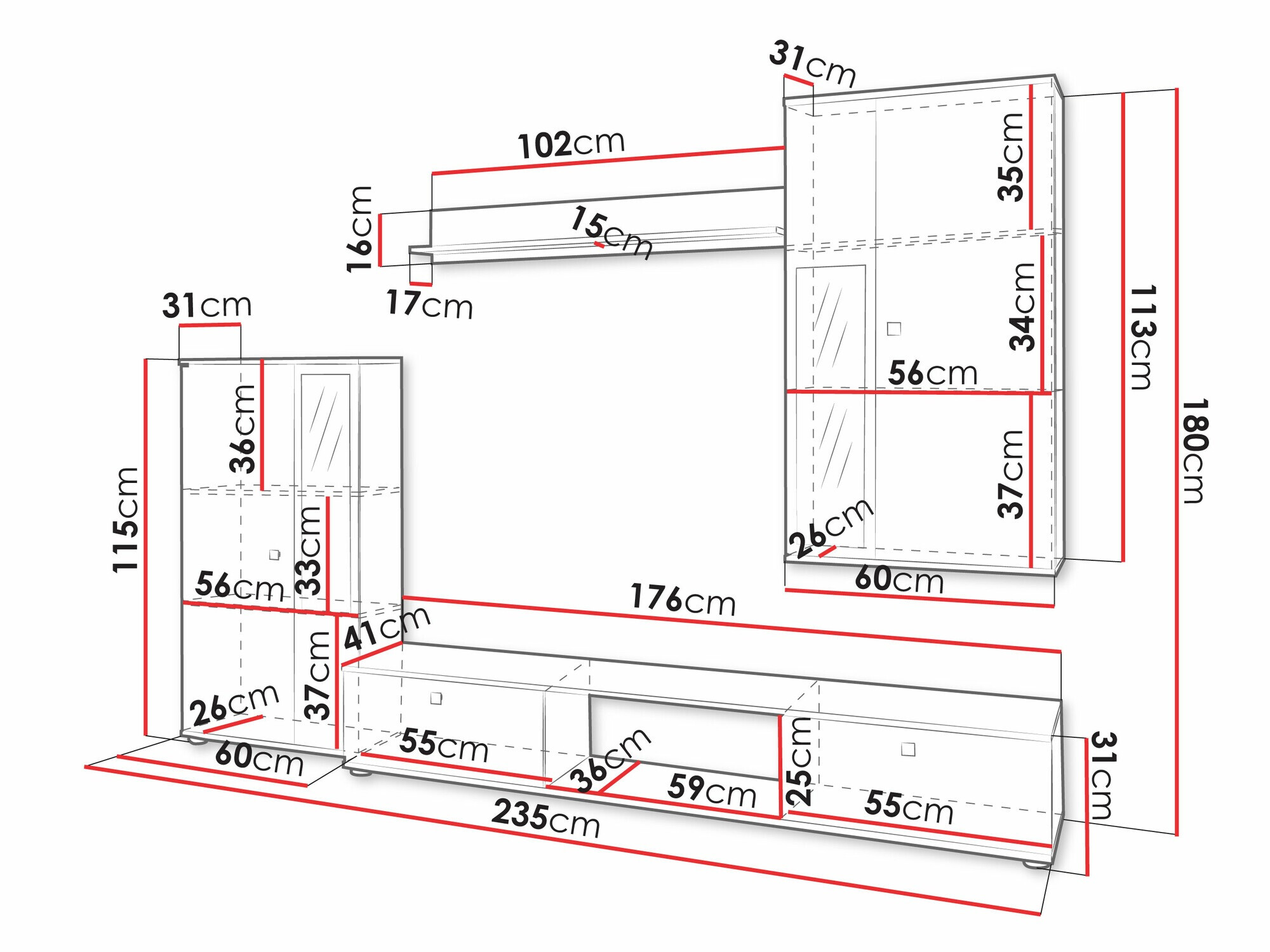 Woonkamerset Tucson 174