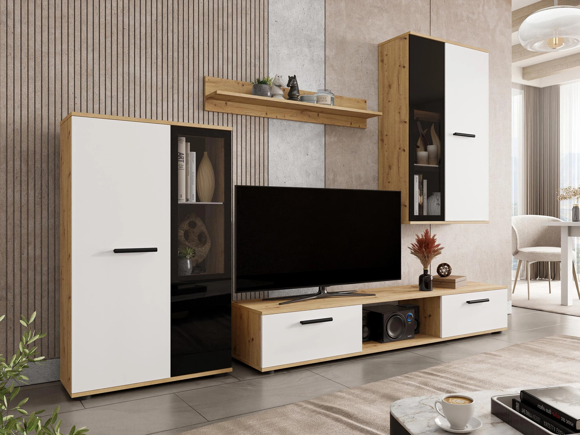 Ladekast Tucson 114 (Artrisan eiken + Wit)