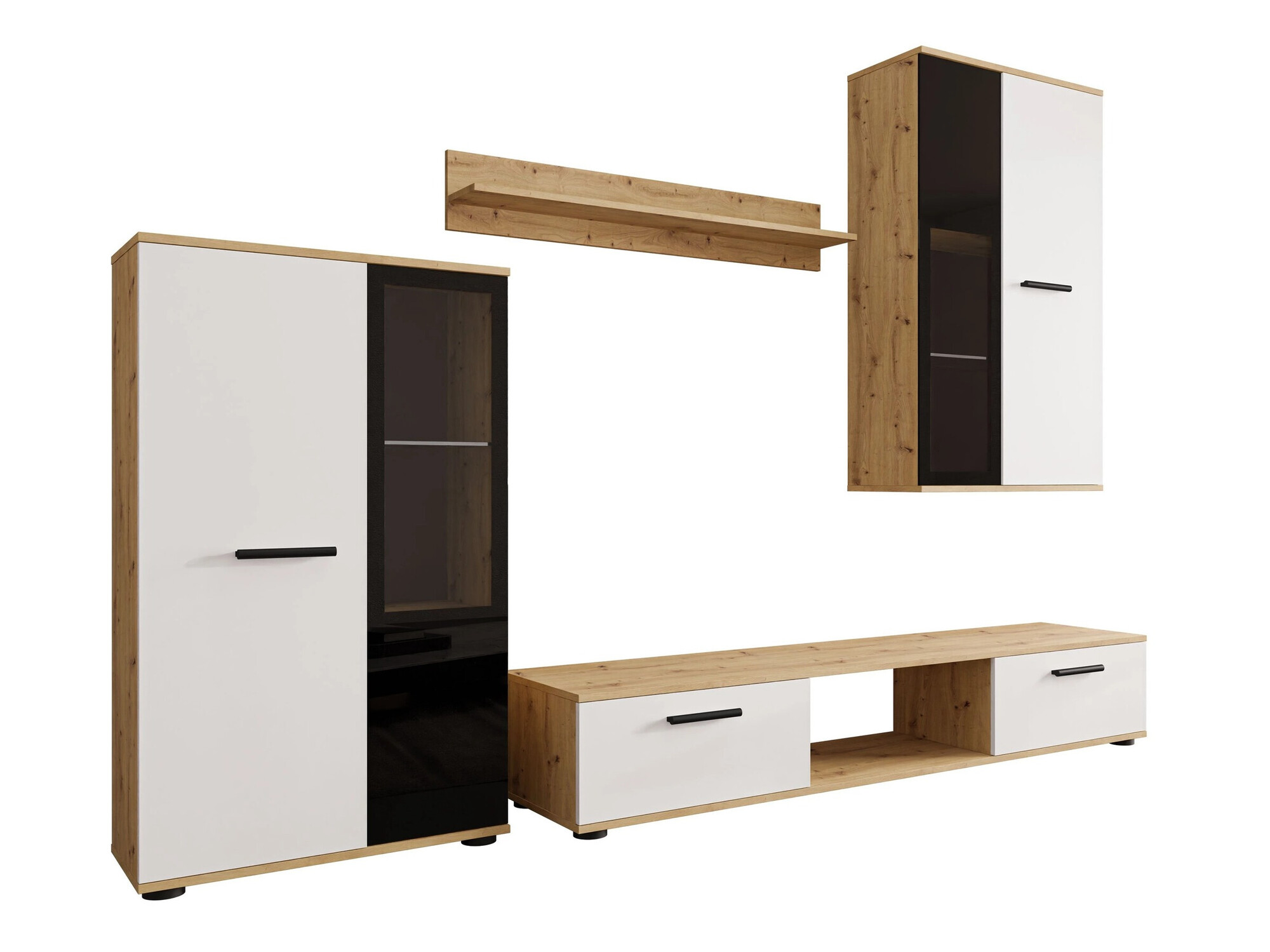 Woonkamerset Genio (Artisan eiken + Wit)