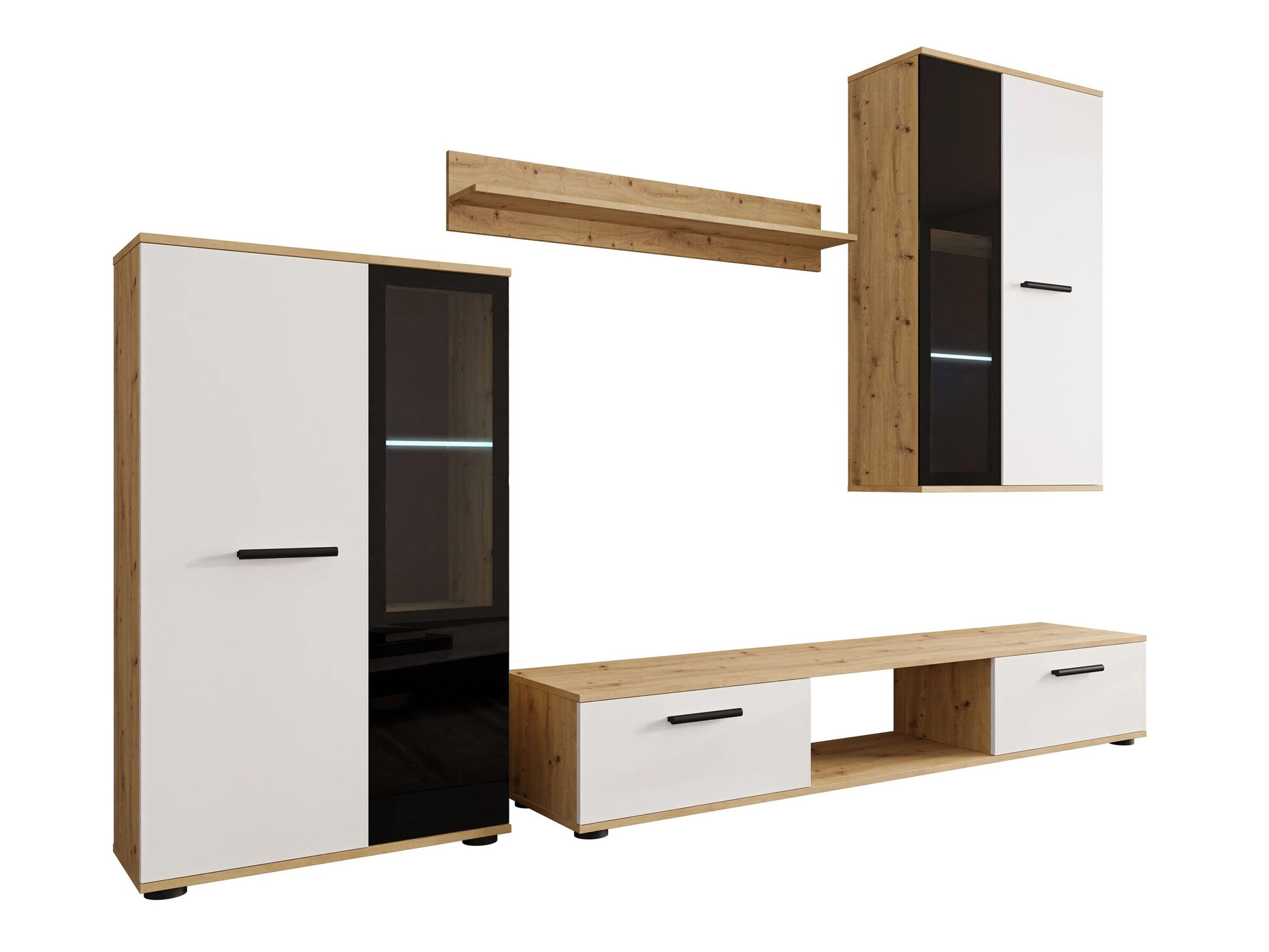 Woonkamerset Genio (Artisan eiken + Wit)