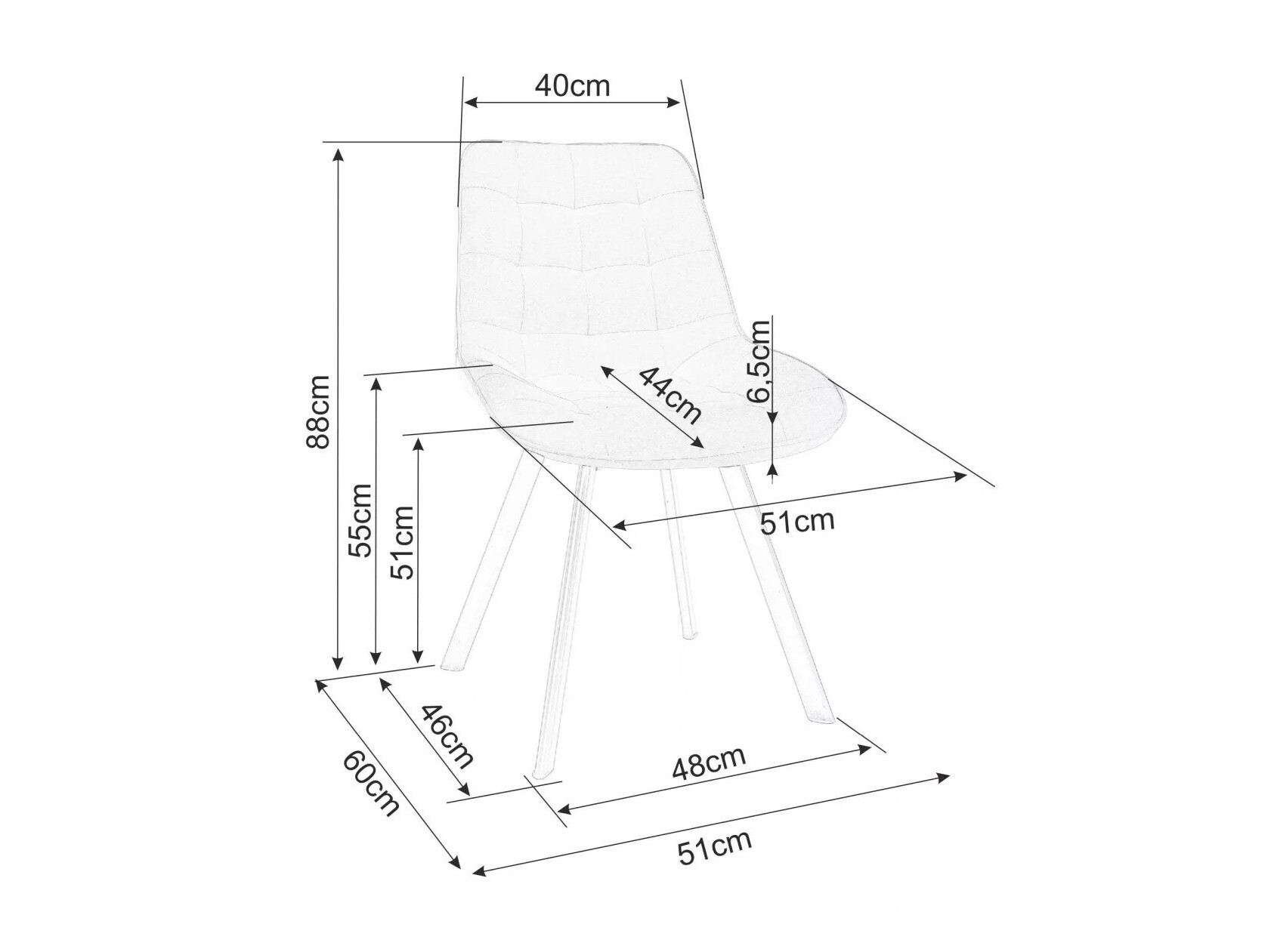 Stoel Detroit 747 (Zwart)