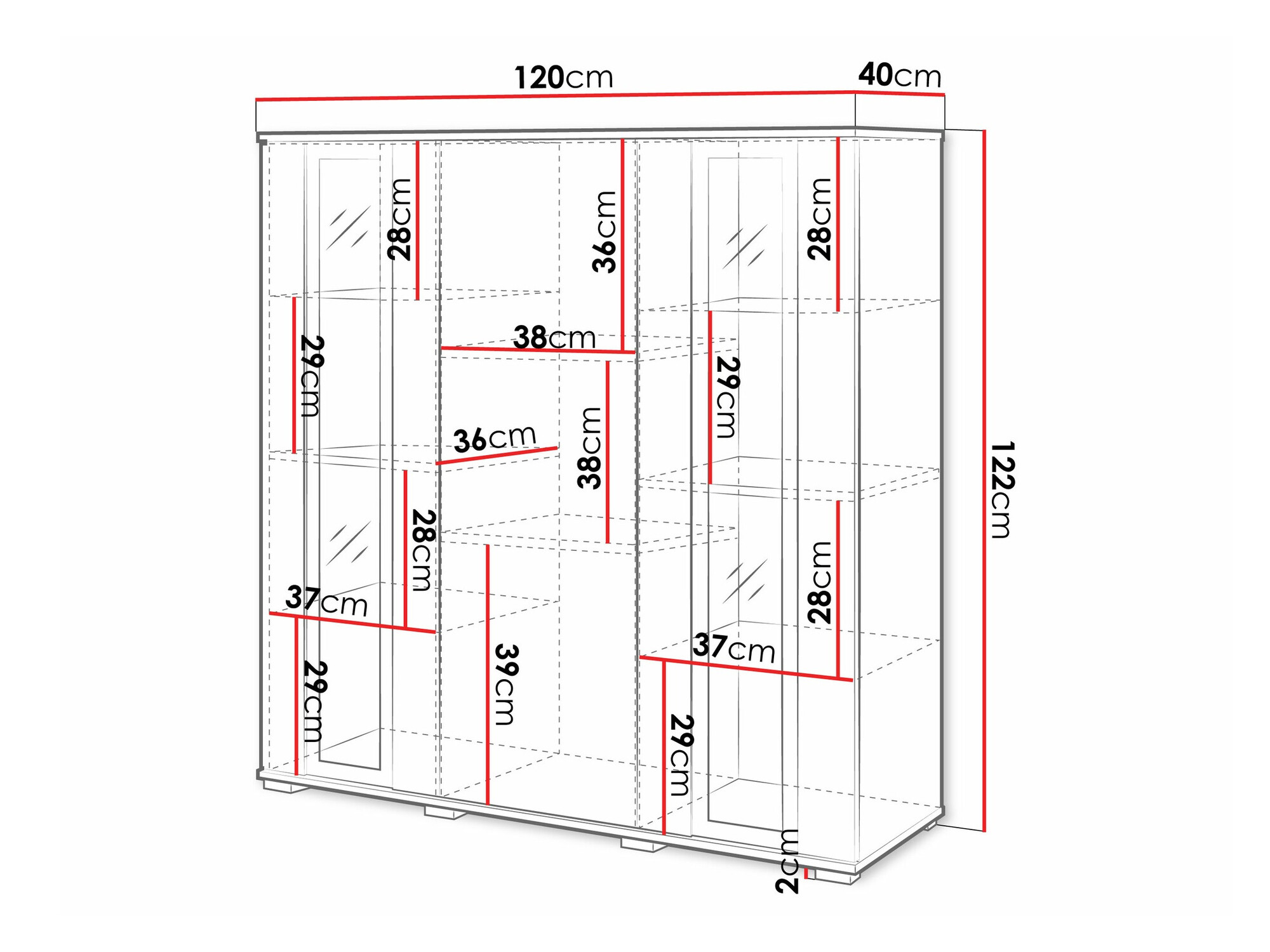 Dressoir Torcame 100 (Wit + Glanzend wit)