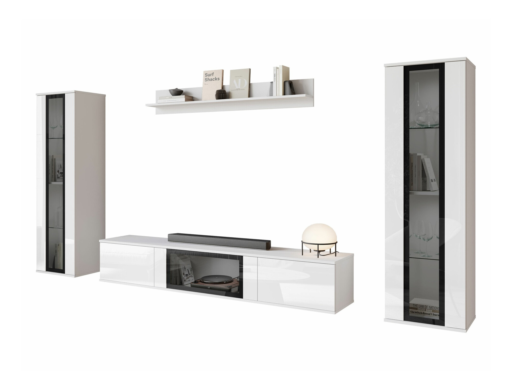 Woonkamerset Torcame 103 (Wit + Glanzend wit)
