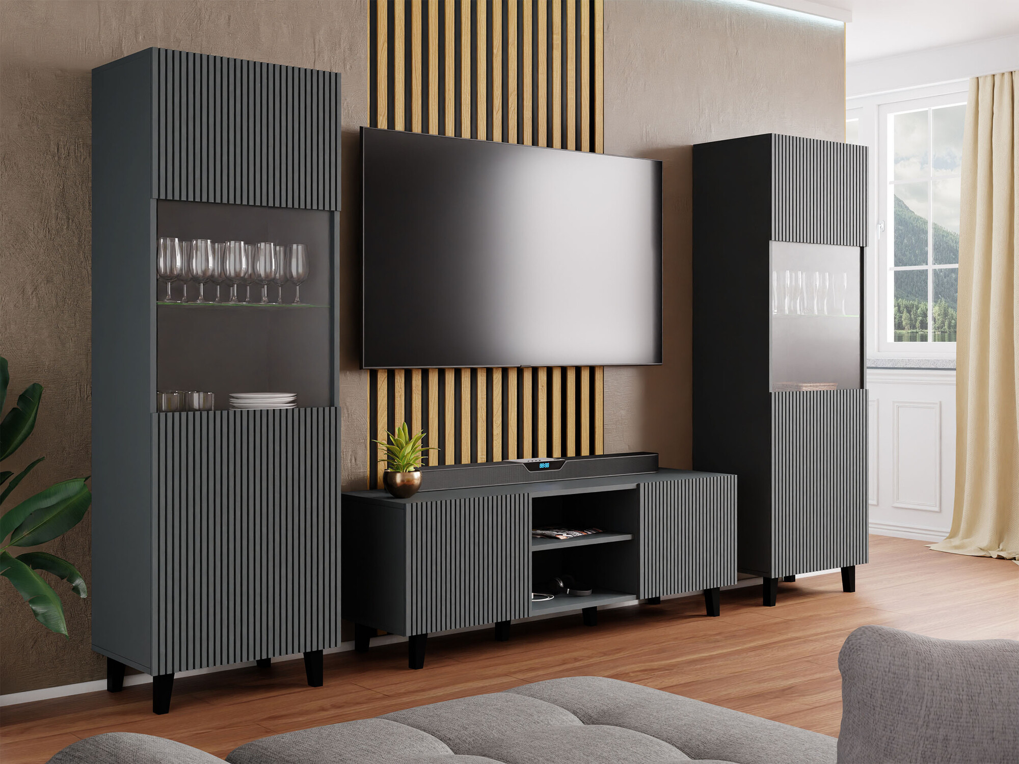 Boekenkast Remeta 105 (Antraciet)