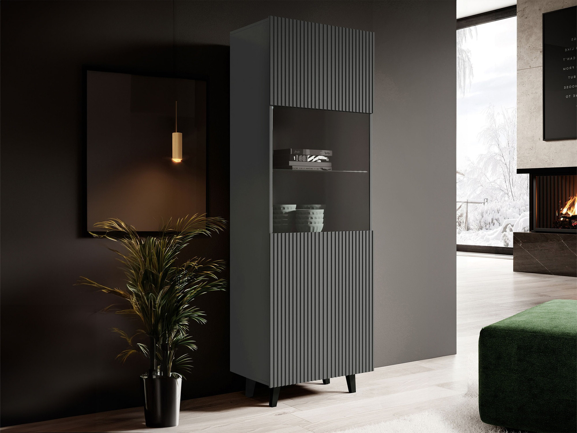 Boekenkast Remeta 105 (Antraciet)