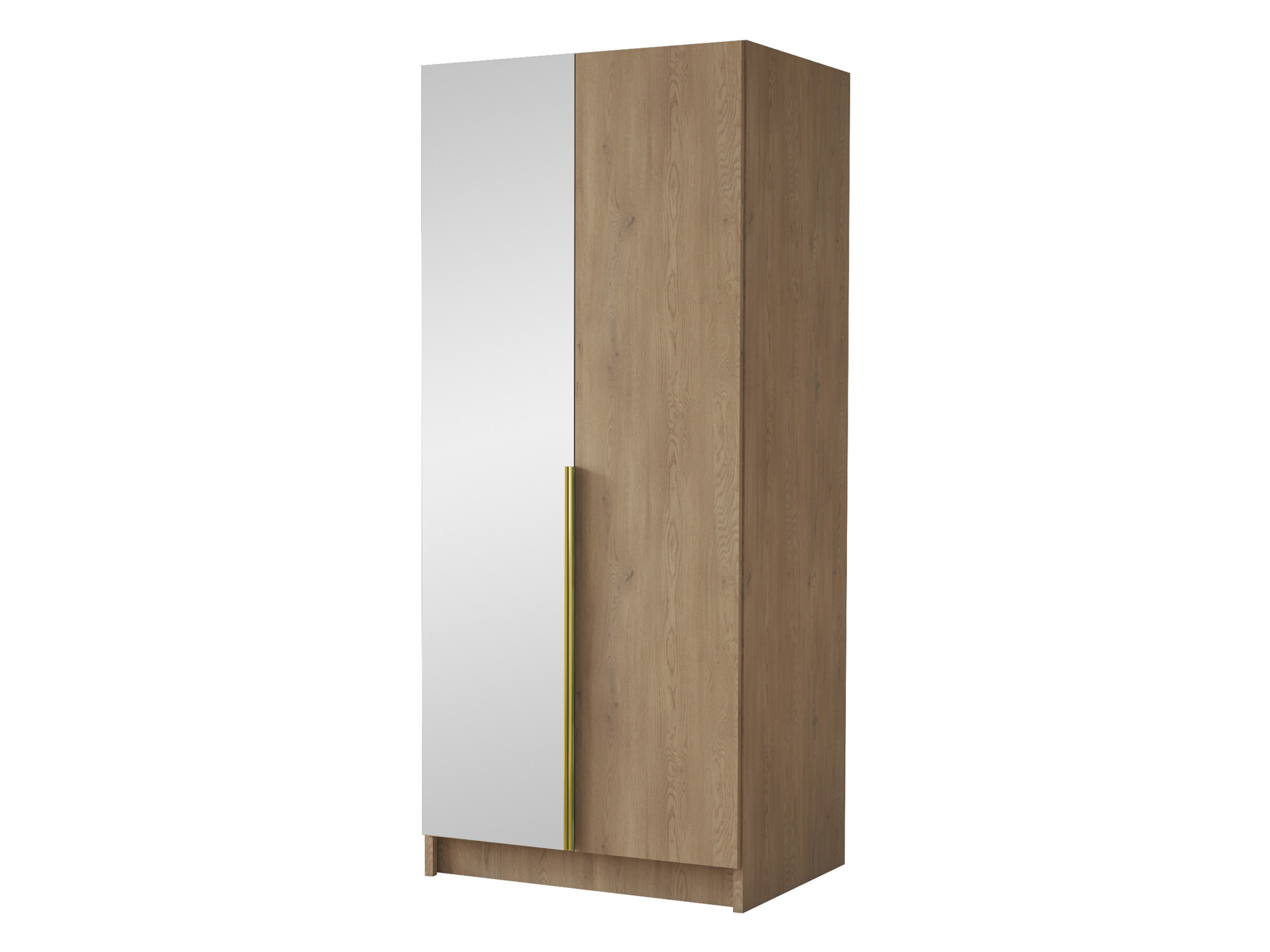 Kledingkast Closico Staton II (Licht hout + Gouden)