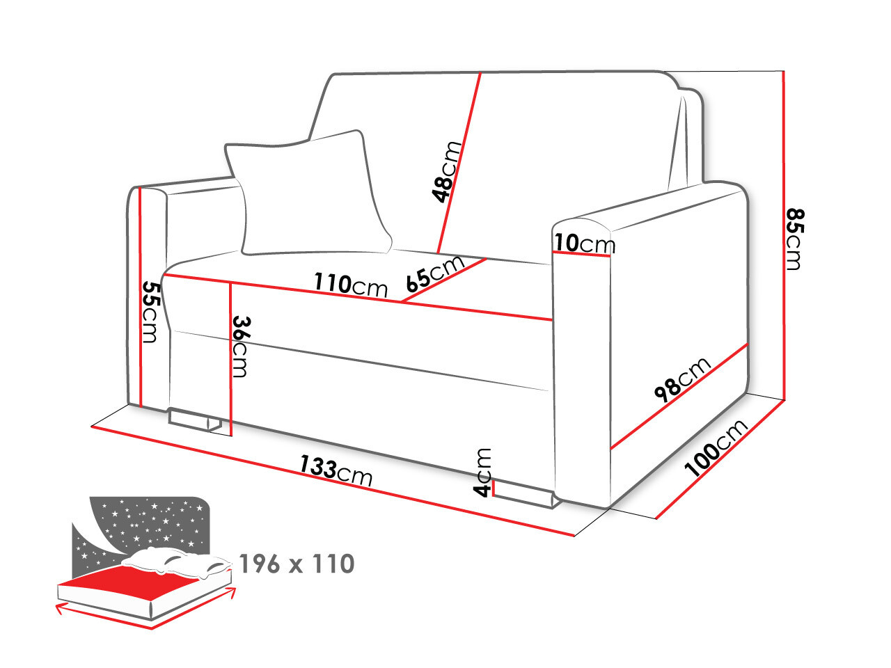 Slaapbank Columbus 206 (Tilia 90)