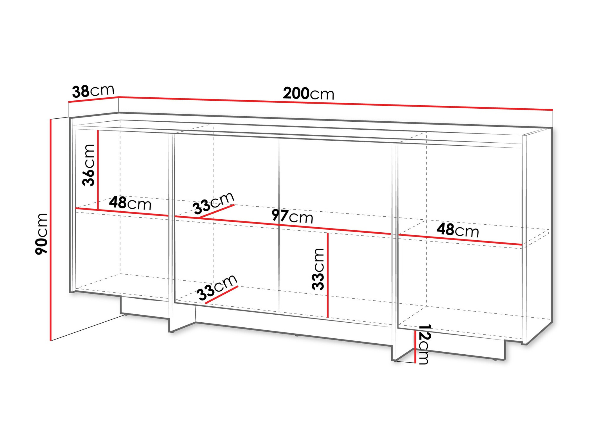 Dressoir Filus (Donkere eik)