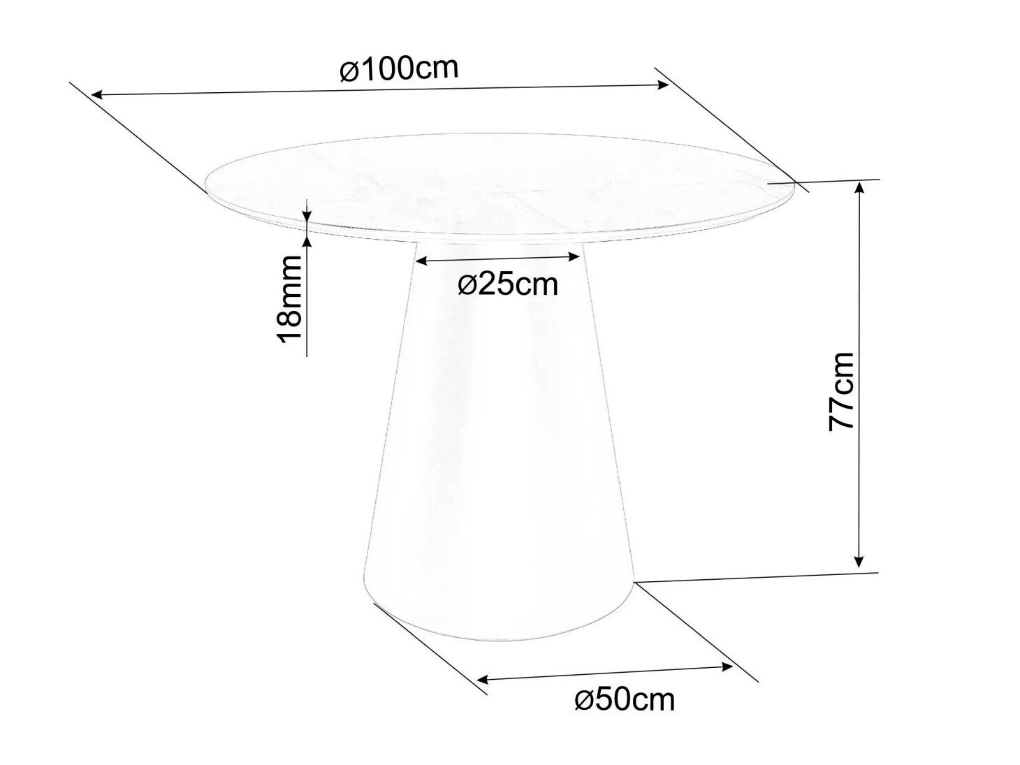 Tafel Detroit 733 (Eiken)