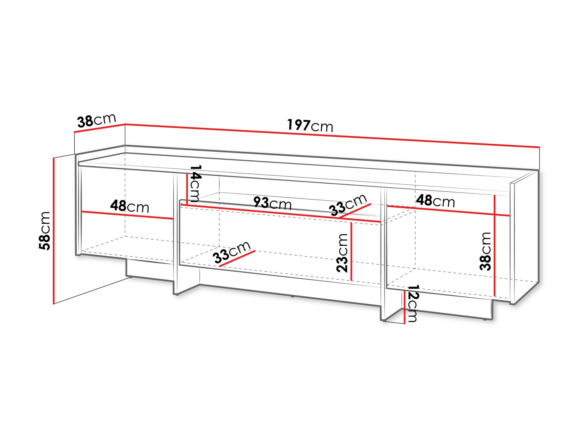 TV-meubel Parma 105 (Donkere eik)