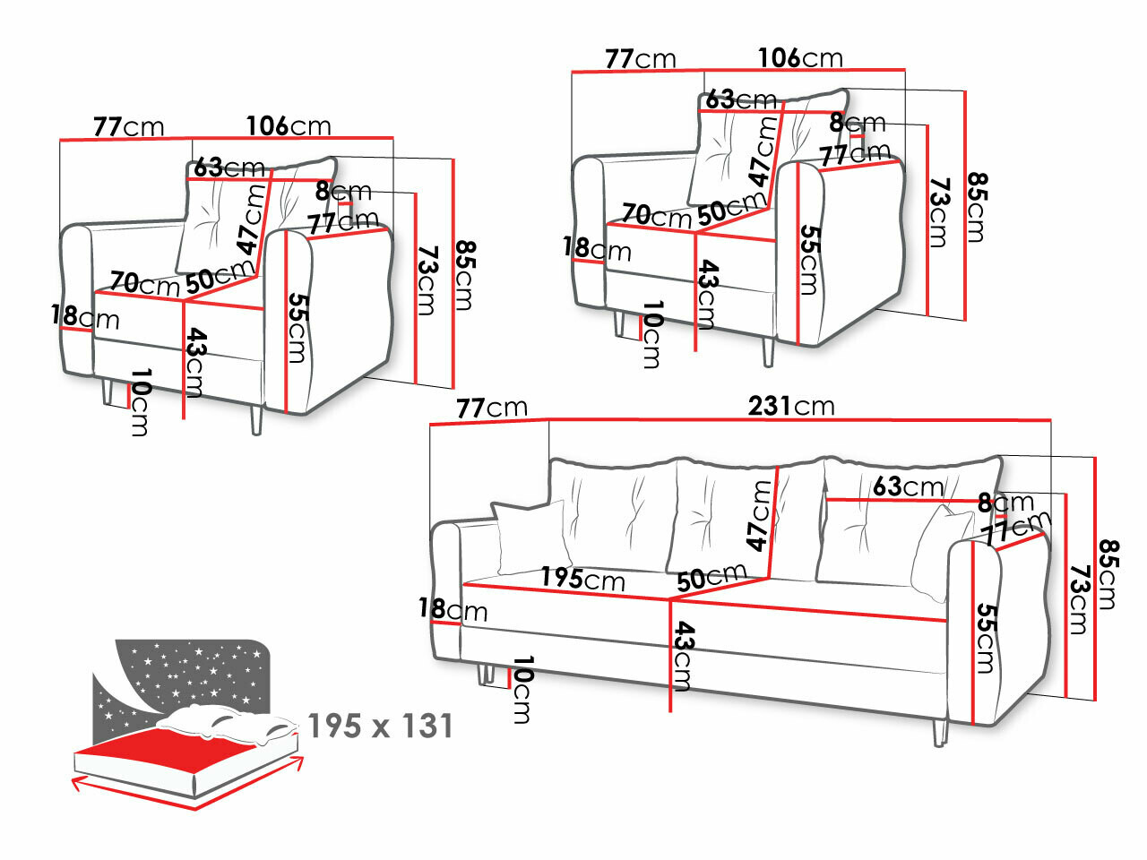 Gestoffeerde meubelset Veldala 106 (Manila 14)