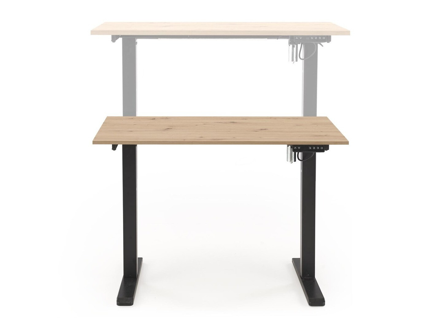 In hoogte verstelbaar bureau Houston 1704 (Artisan eiken + Zwart)