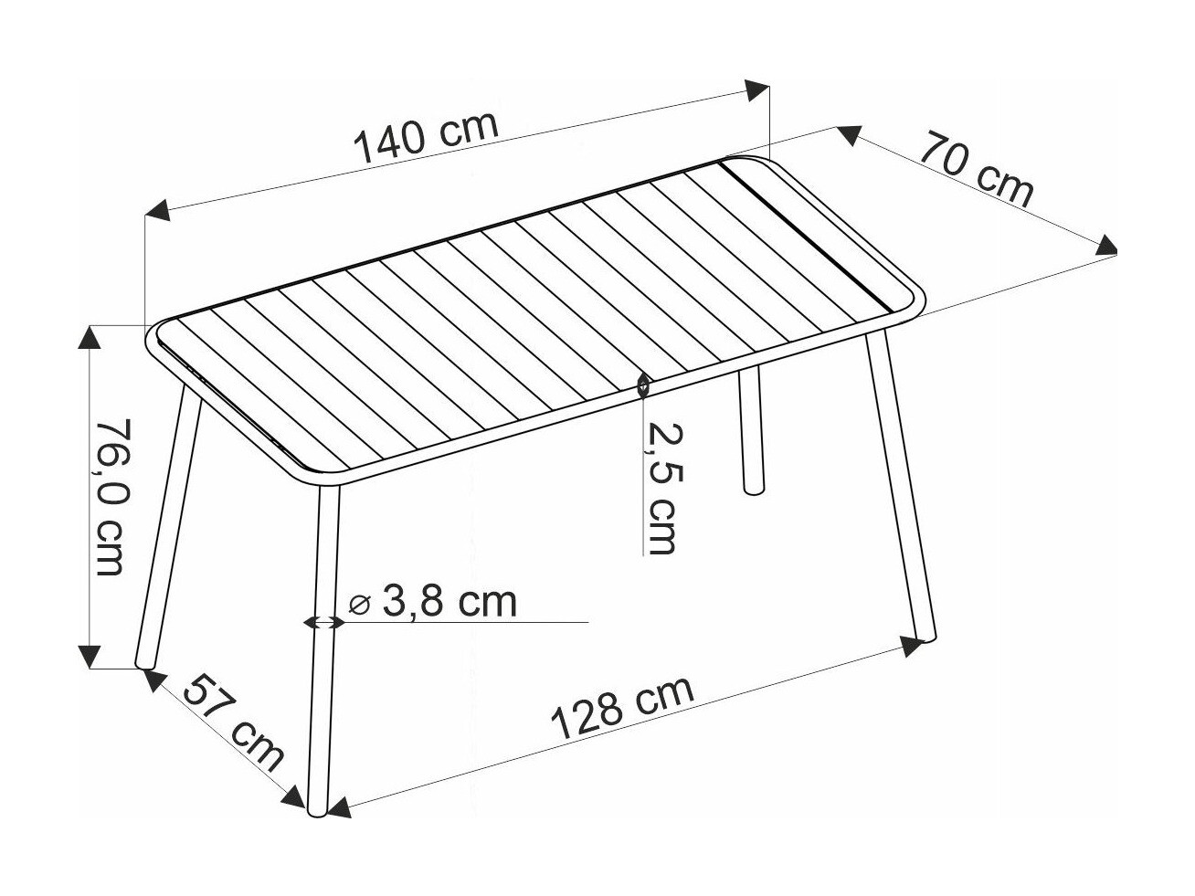 Outdoor tafel Houston 1960 (Zwart)