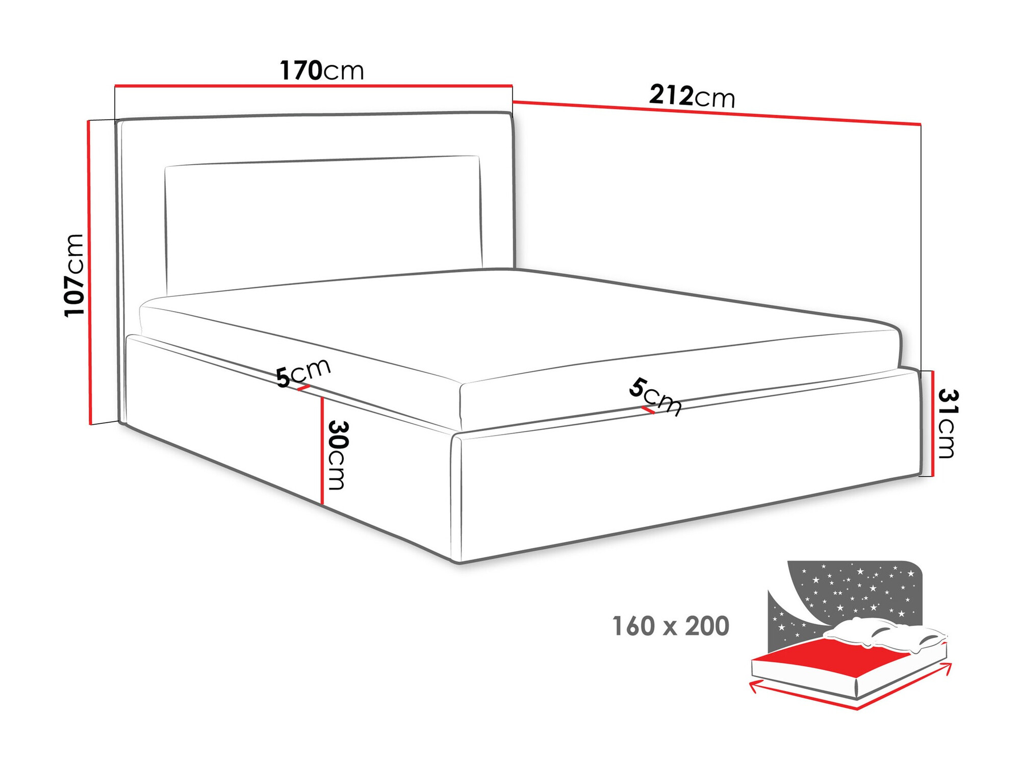 Bed Arsura (Coral 55)